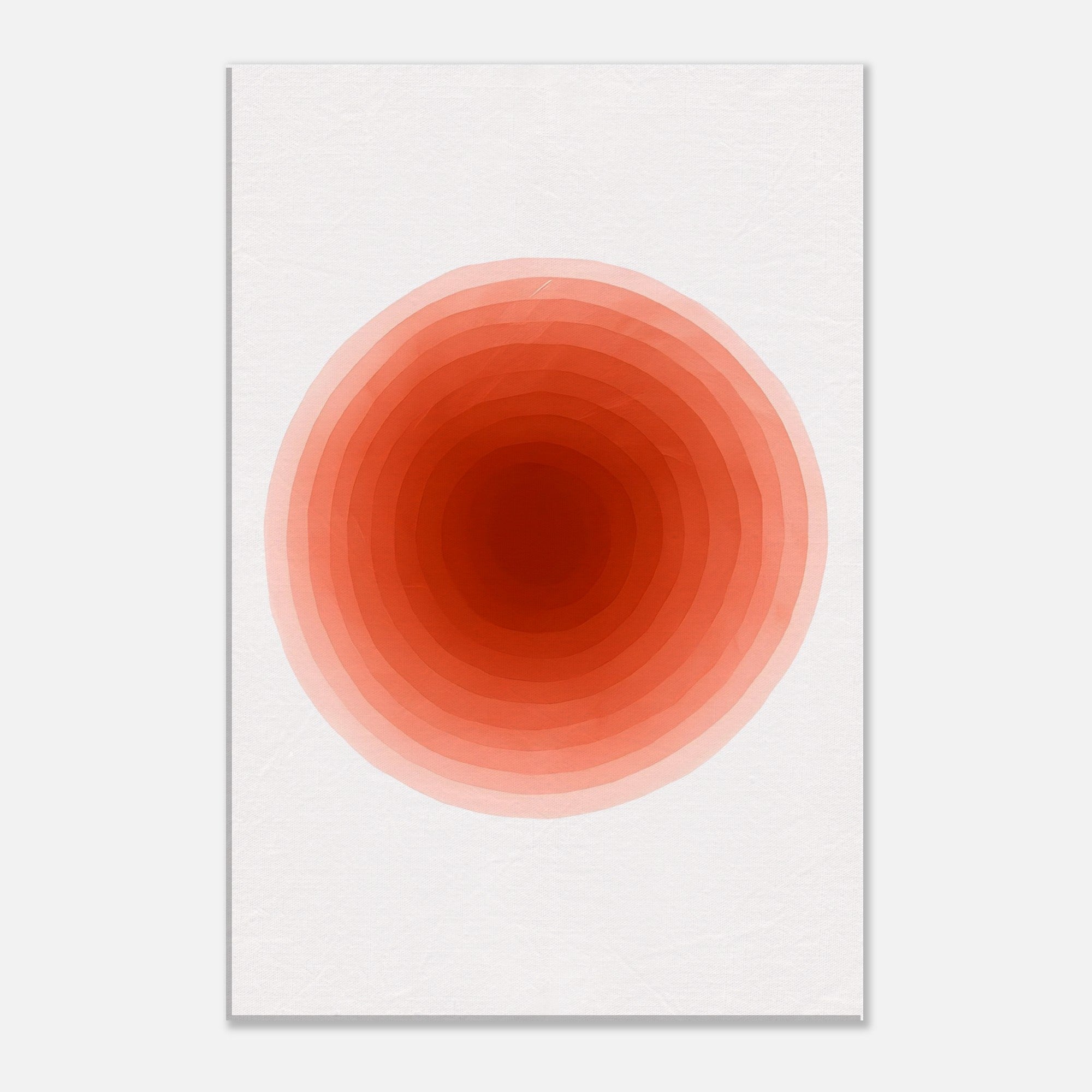Crimson Pulse – Abstract Red Watercolor Circle Print - Slim Canvas - Wall Art 40x60 cm 16x24″