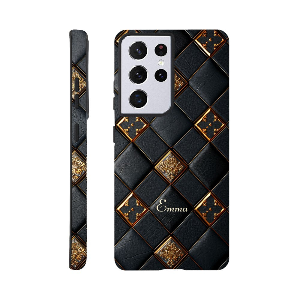 Luxury Checkers Pattern Phone Case for Samsung Galaxy S23, S22 Ultra, S21, S20, Custom Design Galaxy S21 Ultra