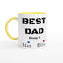 Minimalist Best Dad Mug - Personalised Cup / Customised Ceramic Mug for Fathers Day Gift, Birthday Gift for Him Ceramic Yellow