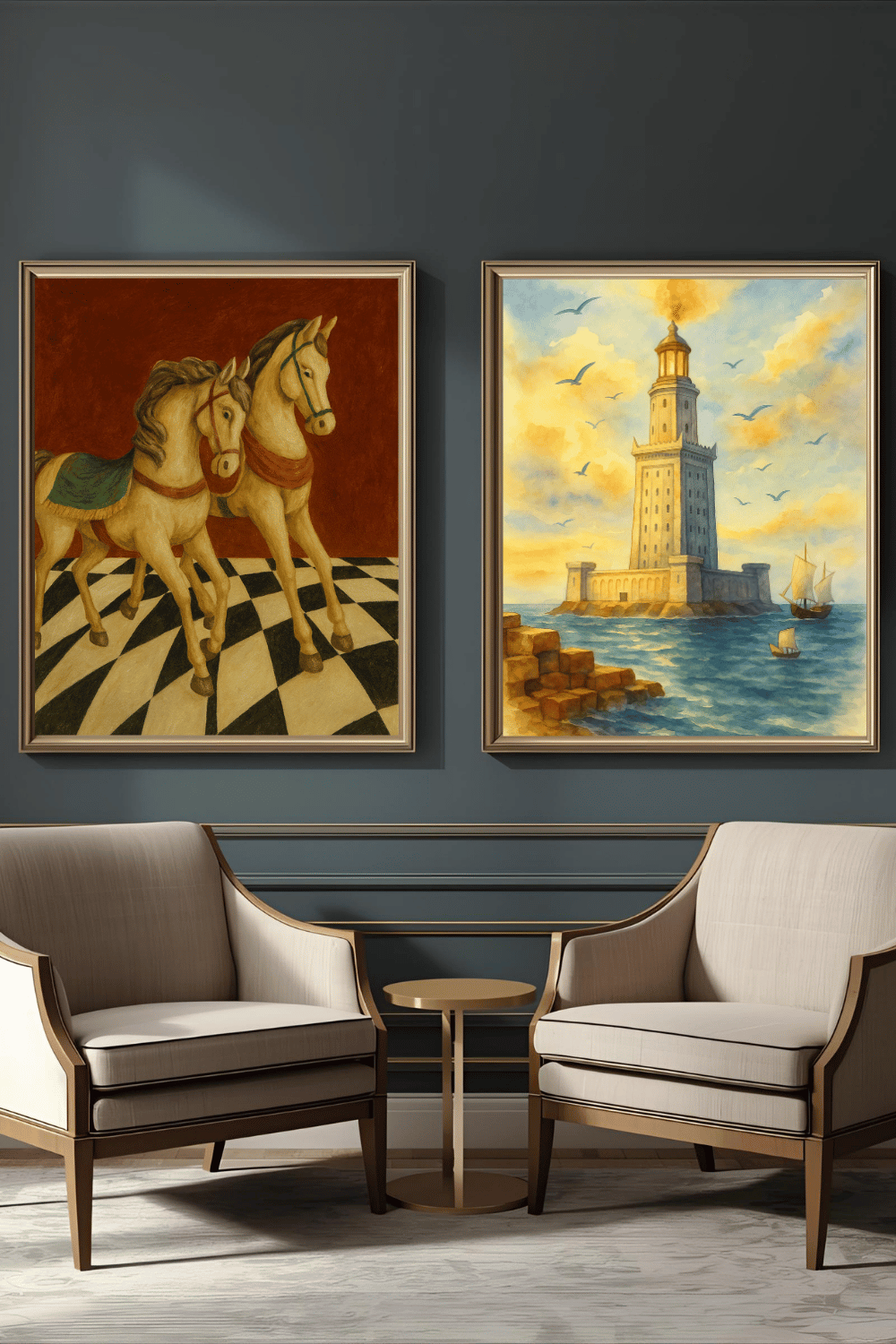 Lighthouse of Alexandria Watercolor Print: Pharos Wall Art