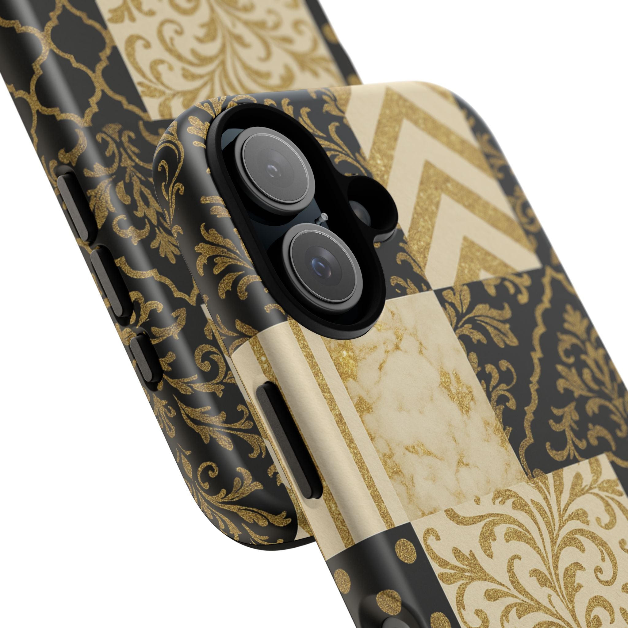 Phone Case, Luxury Black and Gold Festive Design for Christmas Gift, Holiday Decor, Tough Cases, Winter Celebration, Elegant iPhone Cover