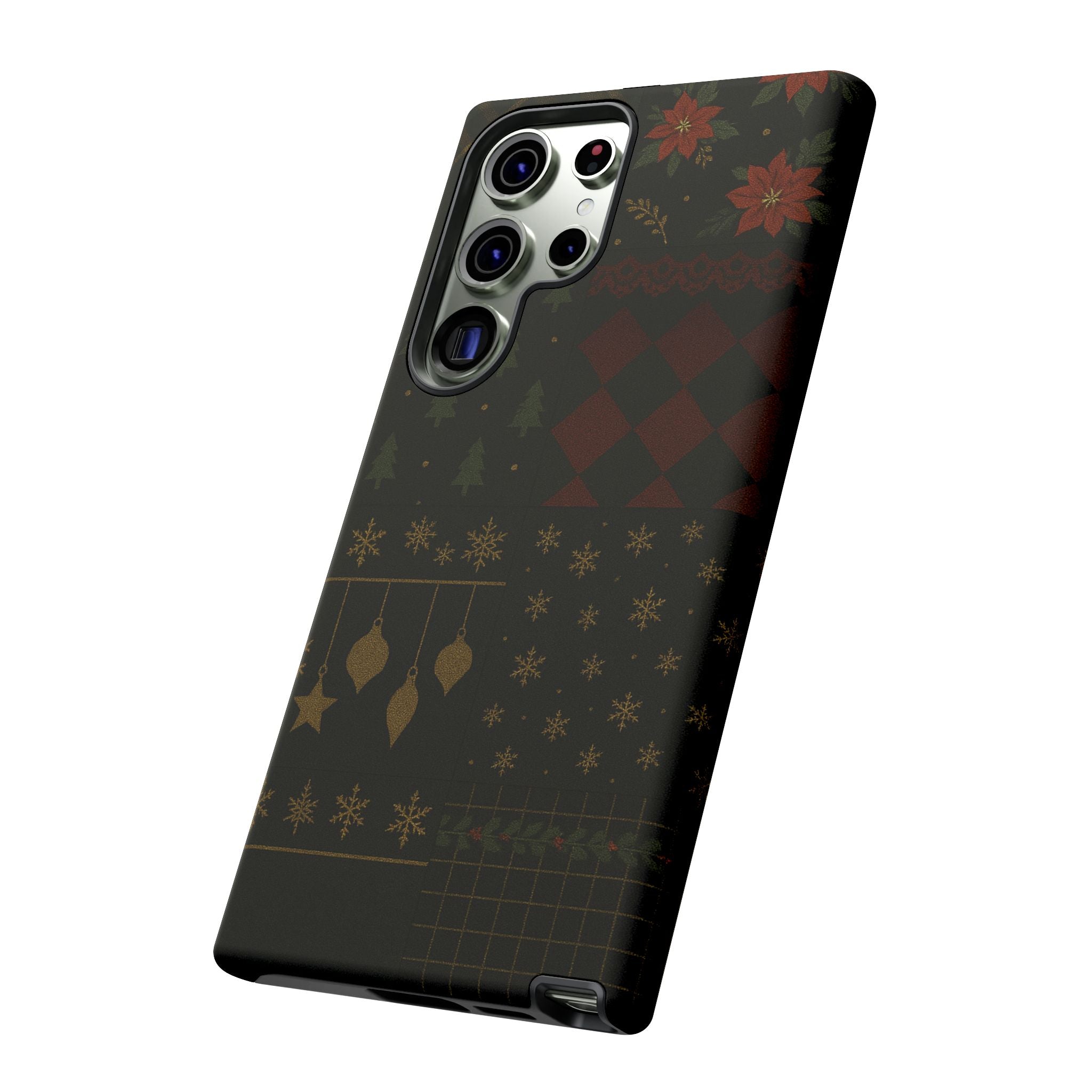 Black Luxury Phone Case for Christmas Festive Season - Tough design