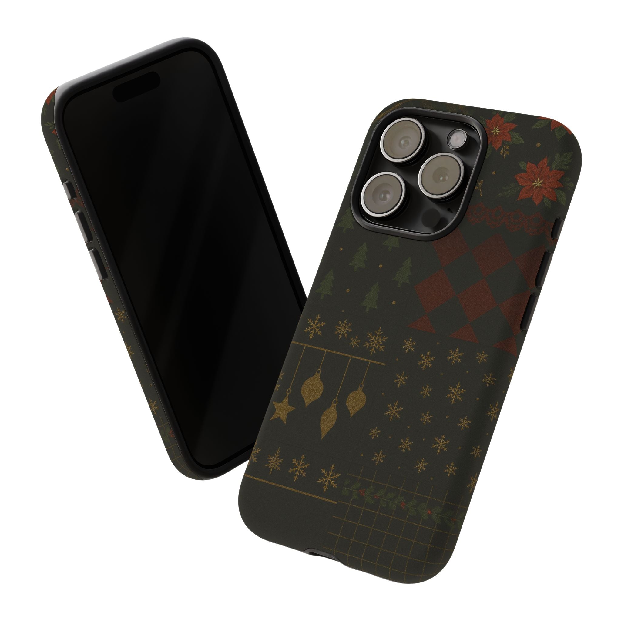 Black Luxury Phone Case for Christmas Festive Season - Tough design