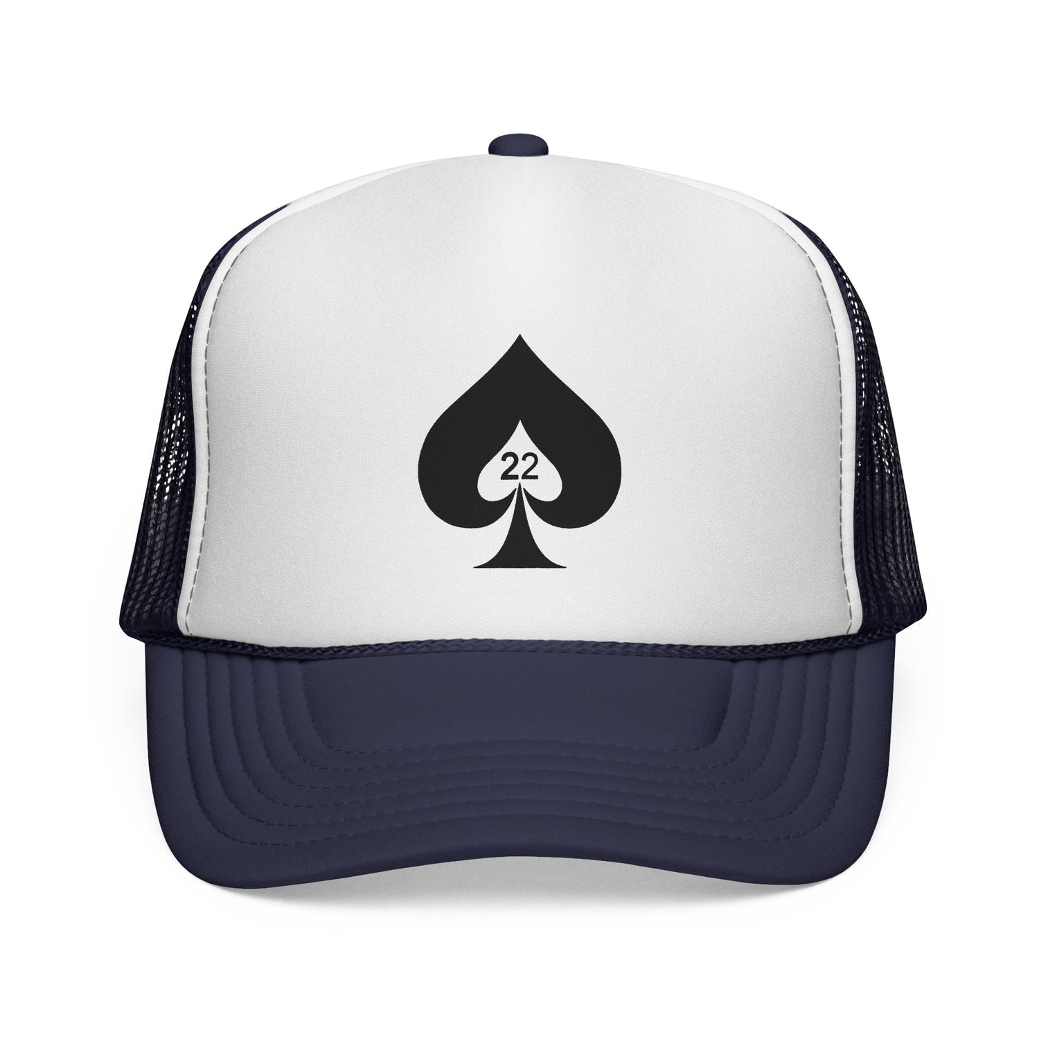 Ace of Spades Trucker Hat - Stylish Mesh Cap for Gamers, Outdoor Adventures & Festivals | Adjustable Snapback Dark Navy One size