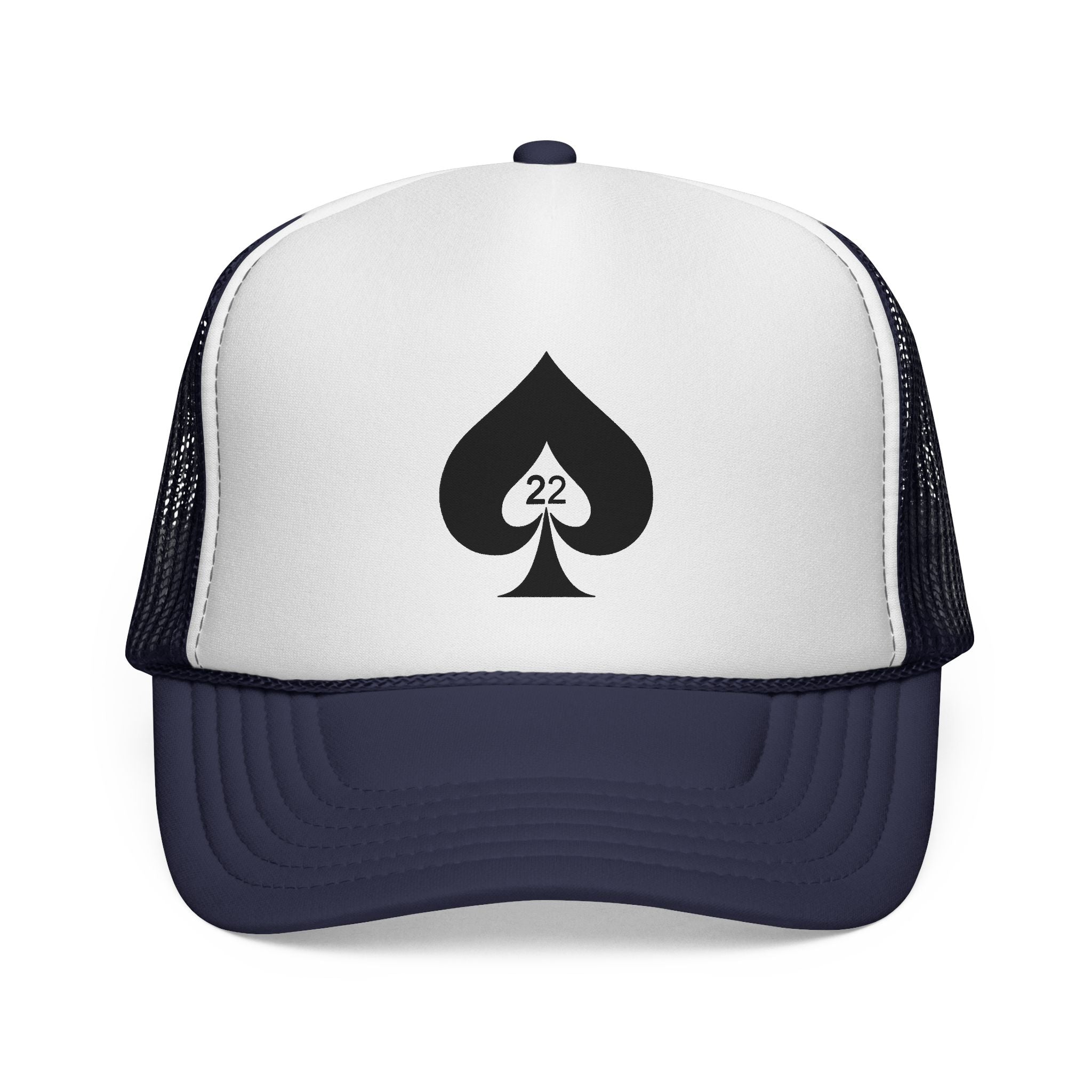 Ace of Spades Trucker Hat - Stylish Mesh Cap for Gamers, Outdoor Adventures & Festivals | Adjustable Snapback Dark Navy One size