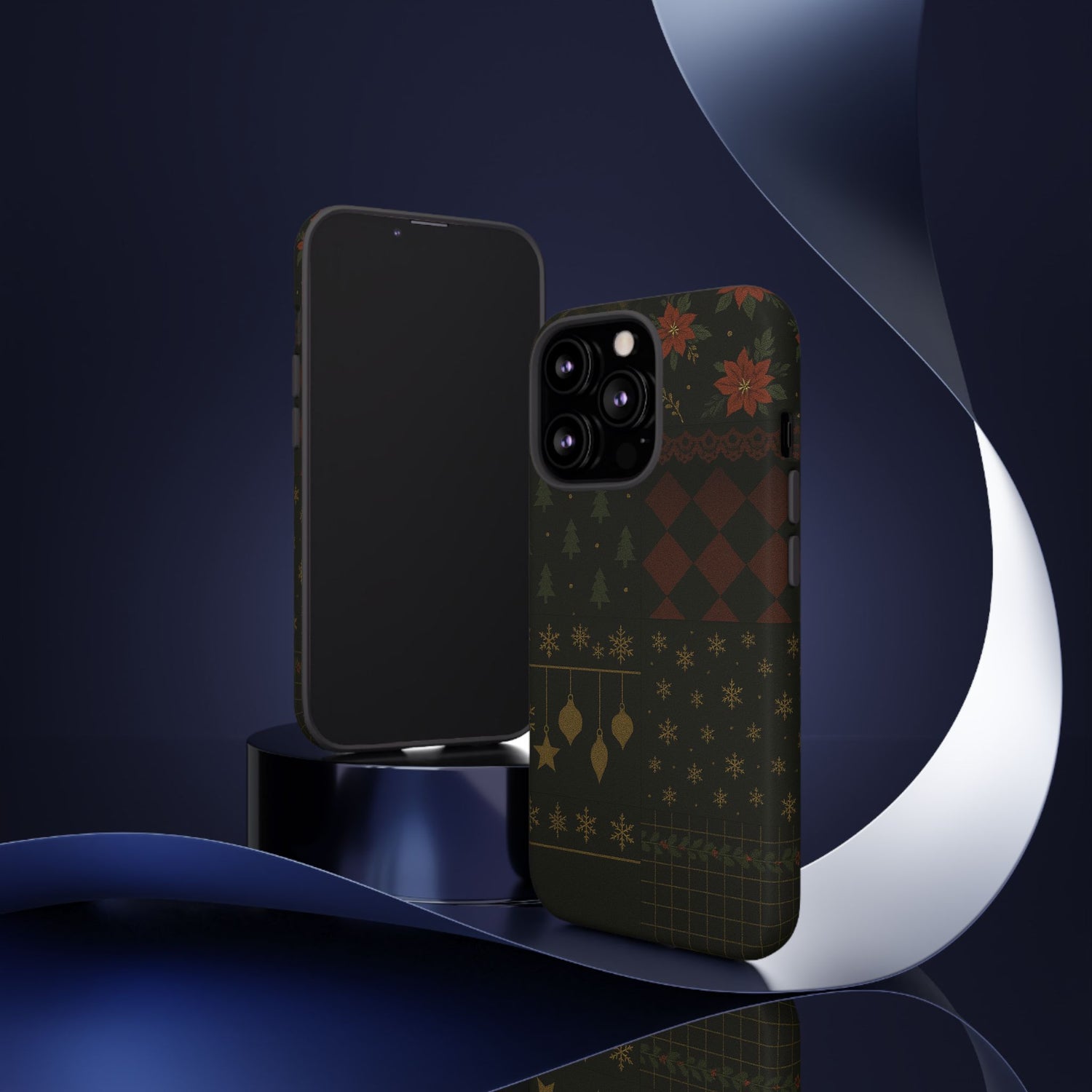 Black Luxury Phone Case for Christmas Festive Season - Tough design