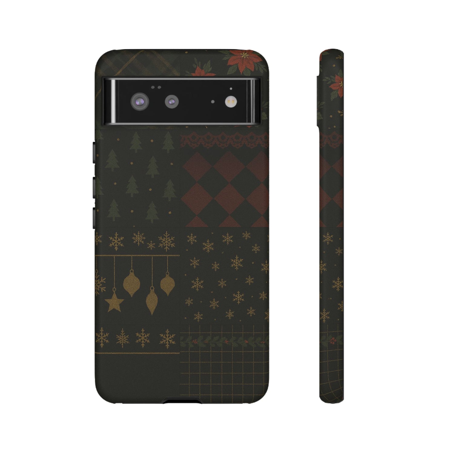 Black Luxury Phone Case for Christmas Festive Season - Tough design Google Pixel 6 Matte