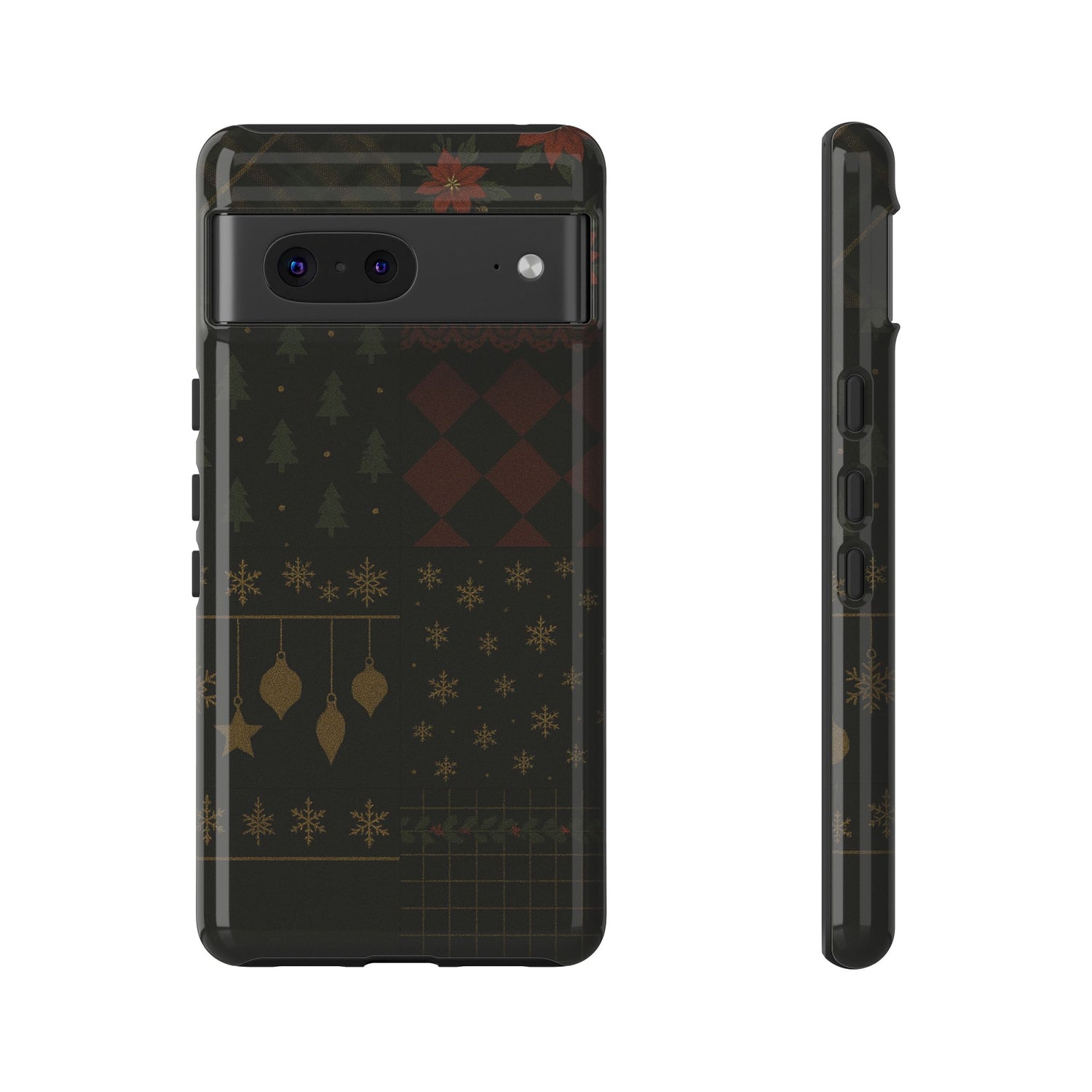 Black Luxury Phone Case for Christmas Festive Season - Tough design Google Pixel 7 Glossy