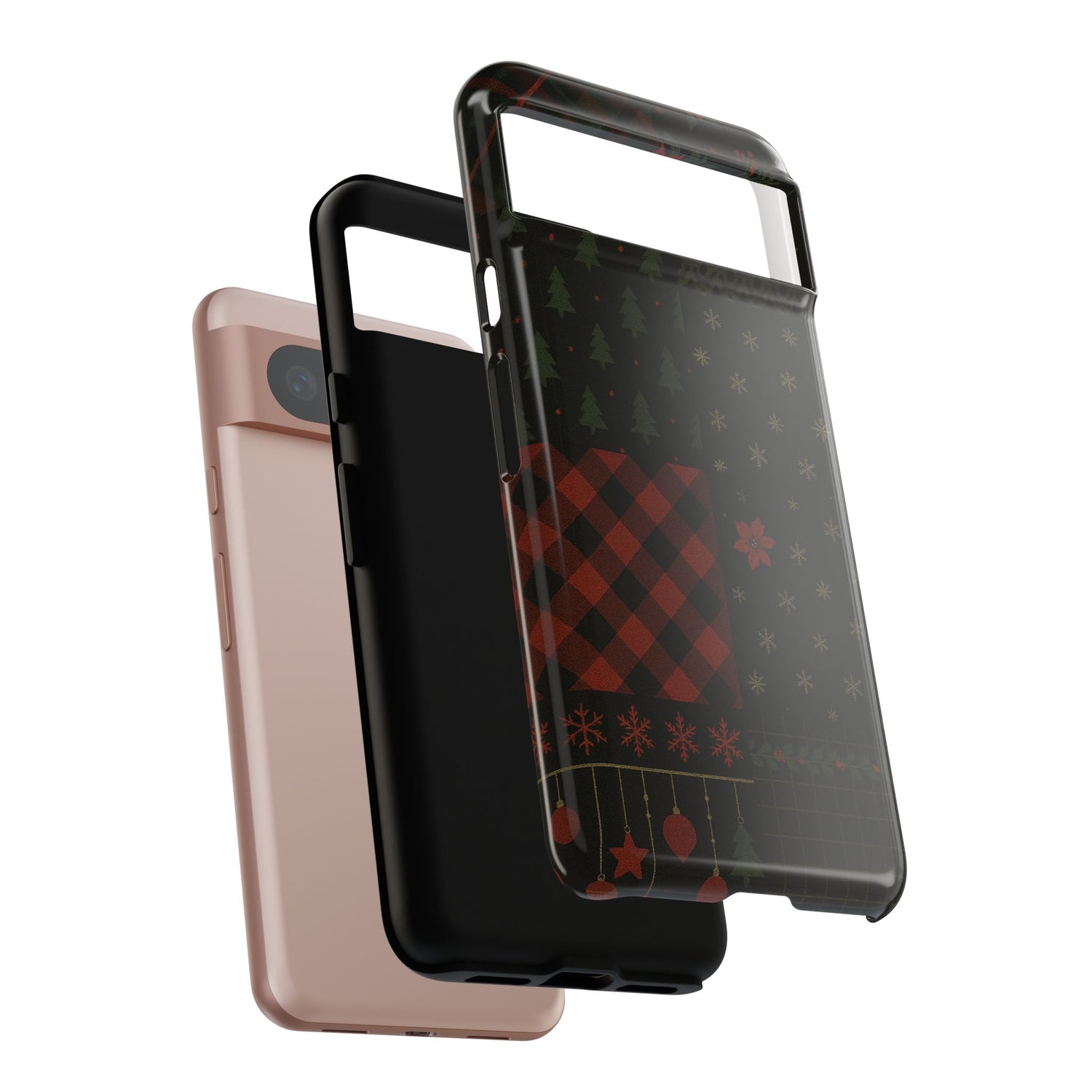 Black Festive Phone Case - Christmas Phone Cover - Tough Design