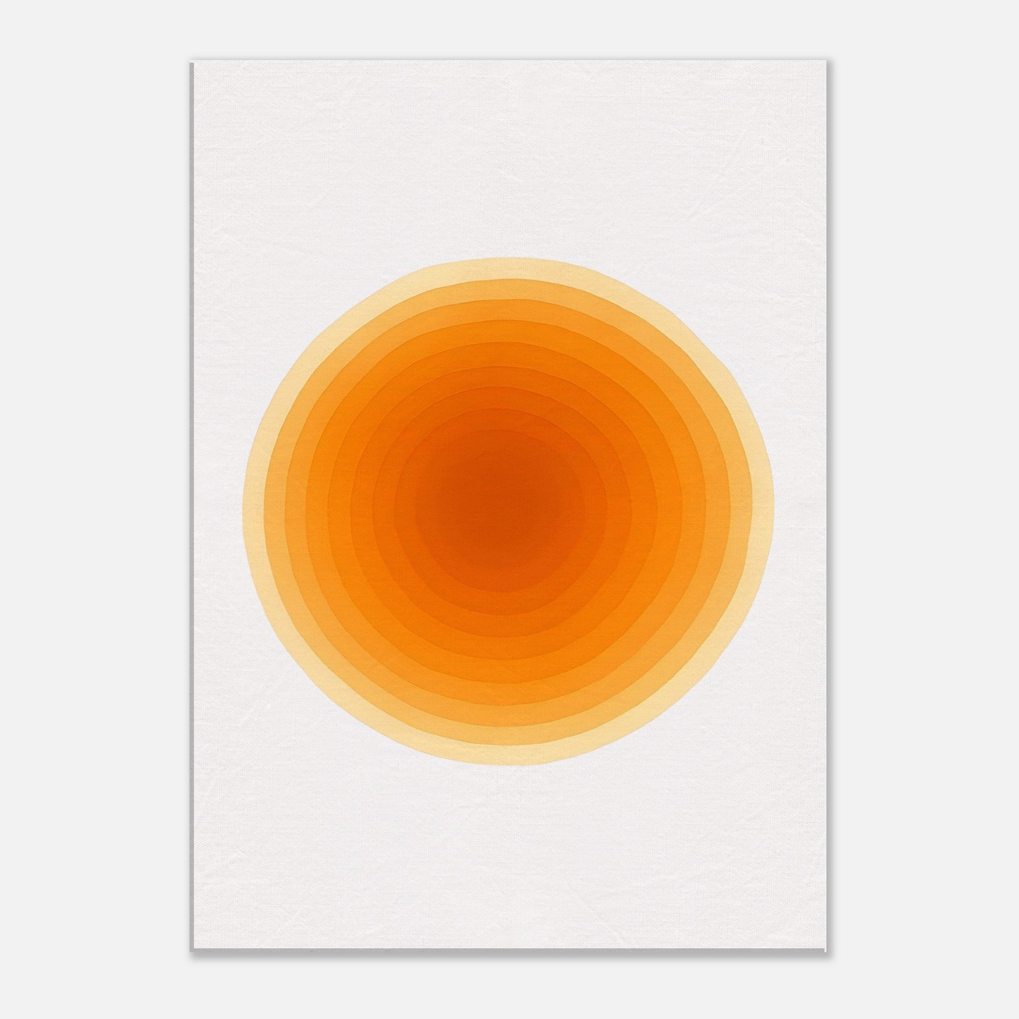 Solar Bloom - Radiant Orange Canvas - Abstract Watercolor Spiral Art Print - Slim Canvas - Wall Art 50x70 cm 20x28″