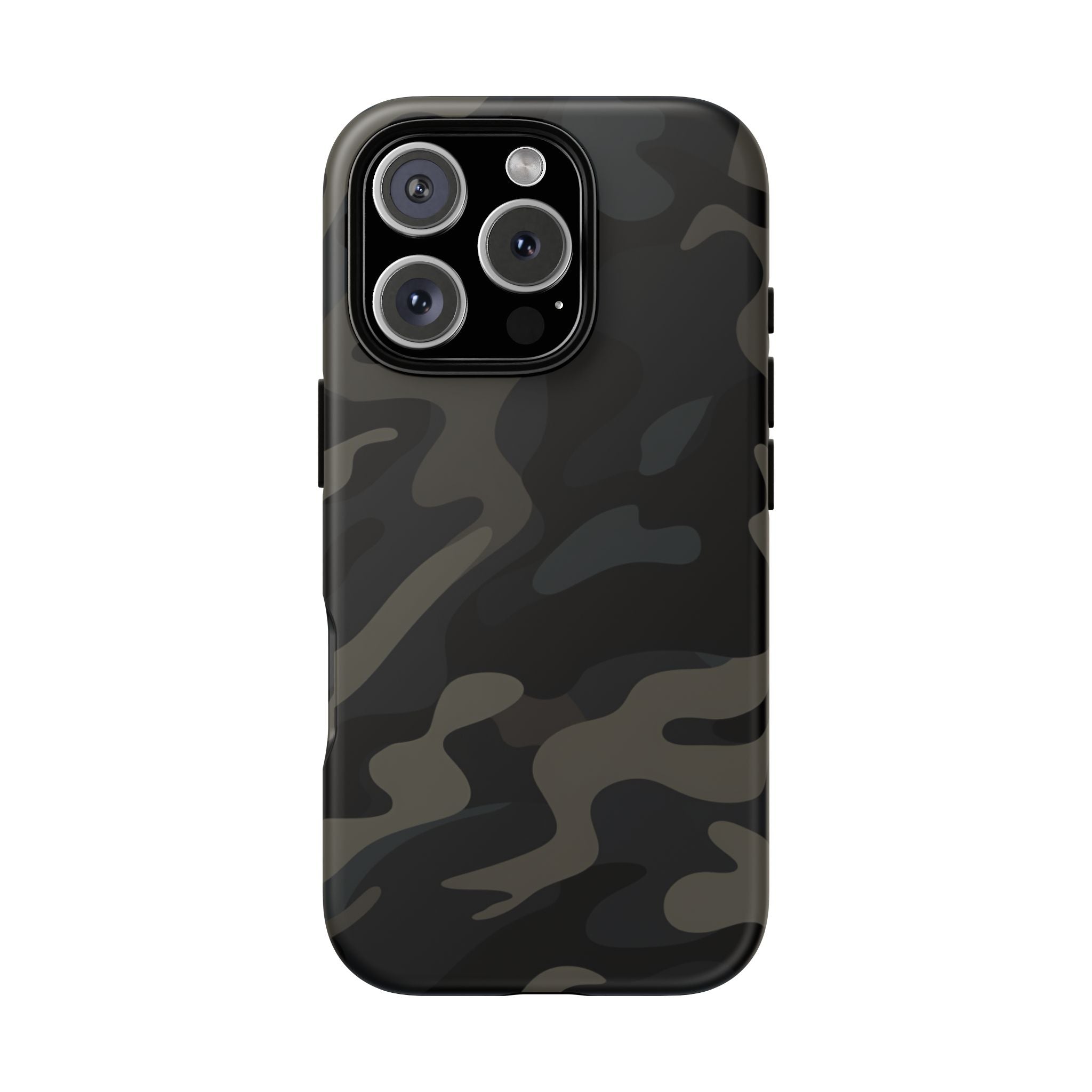 Black Camouflage Phone Case for iPhone, Samsung and Google Pixel iPhone 16 Pro Matte