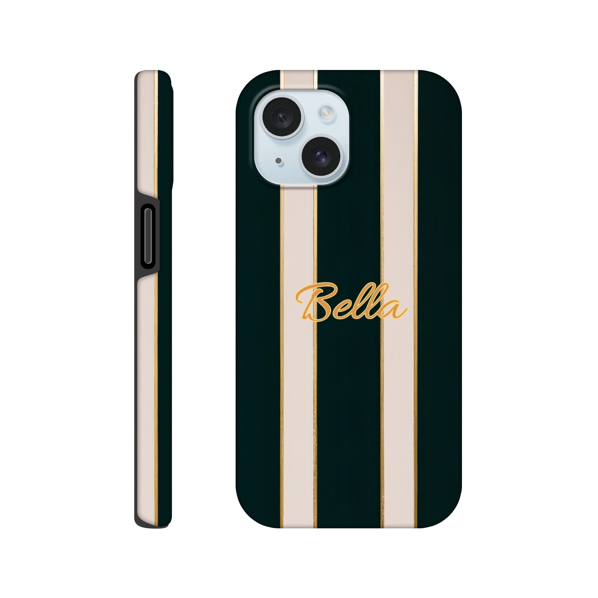 Elegant Striped Phone Case - Black & Cream Design with Gold Accents for iPhone & Samsung | Luxury Protection iPhone 15