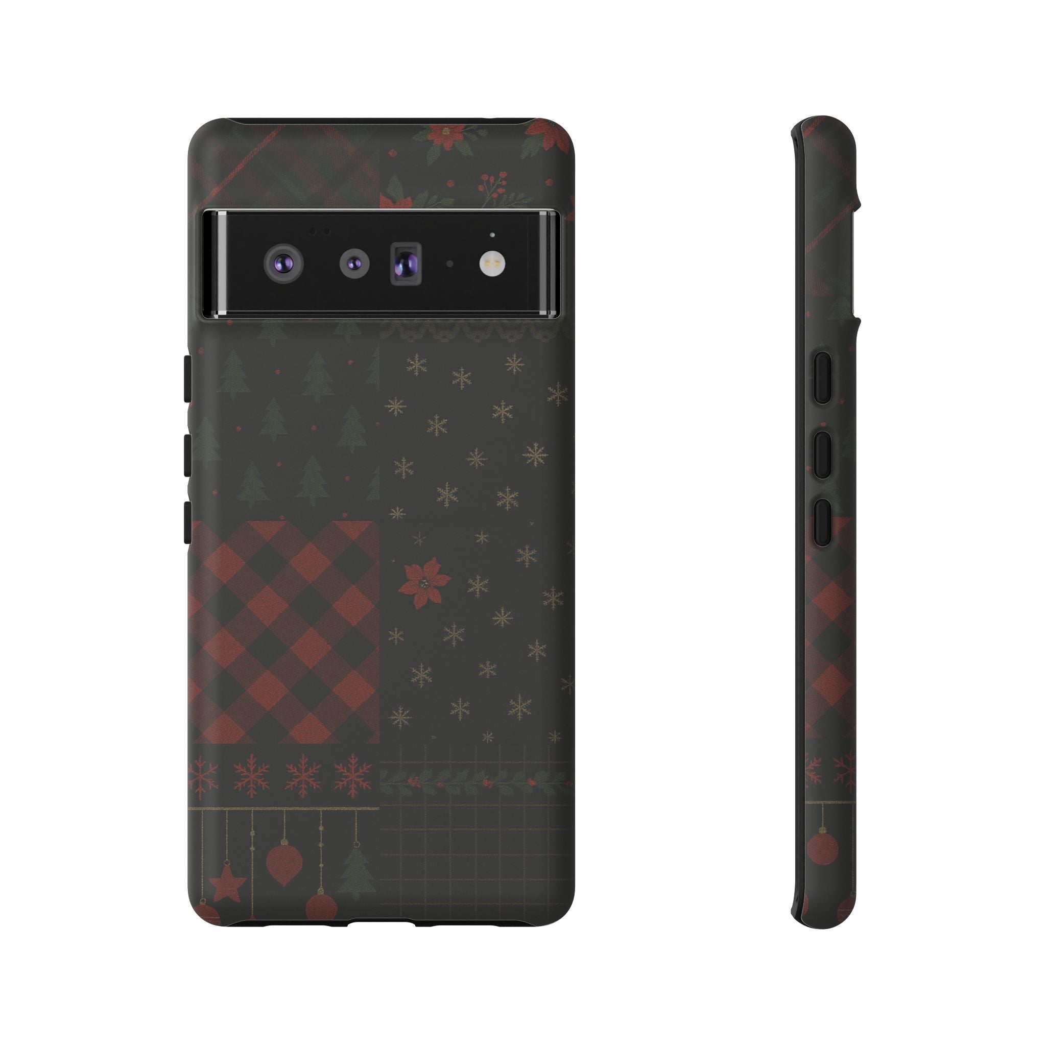 Black Festive Phone Case - Christmas Phone Cover - Tough Design Google Pixel 6 Pro Matte