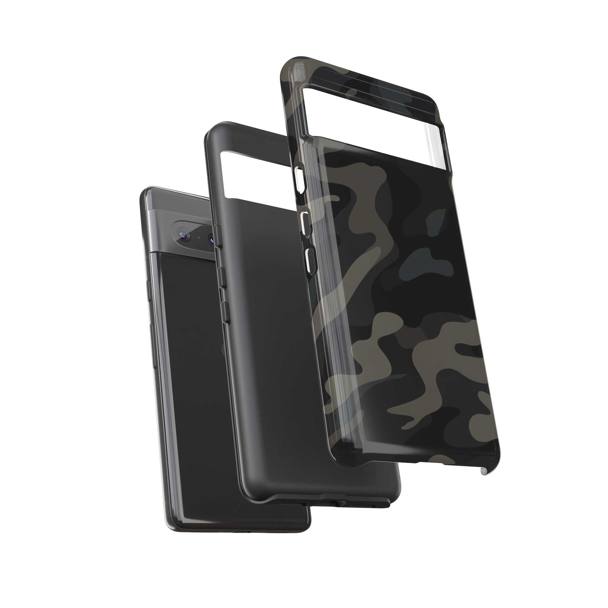 Black Camouflage Phone Case for iPhone, Samsung and Google Pixel