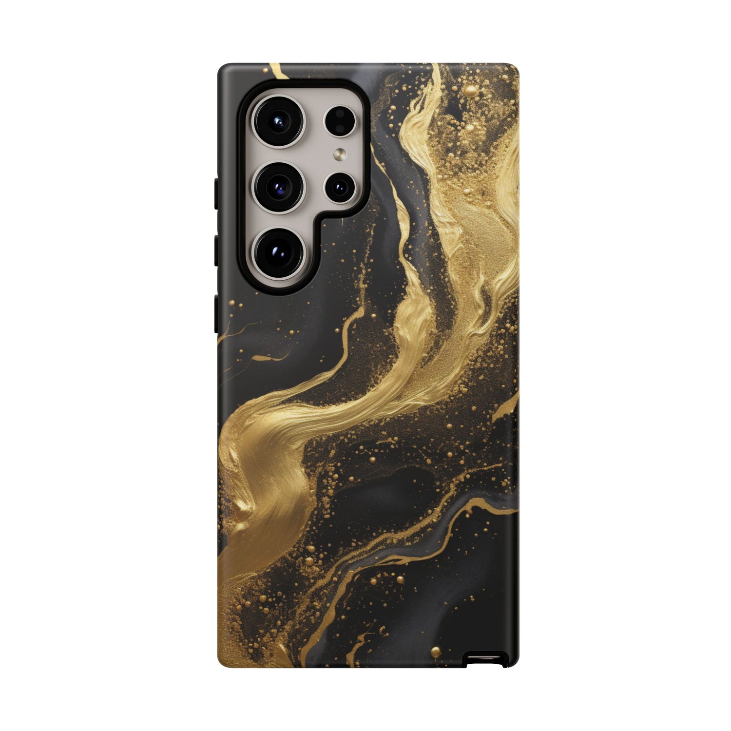 Golden Flow - Black & Gold Marble Luxe Phone Case Samsung Galaxy S24 Ultra Matte