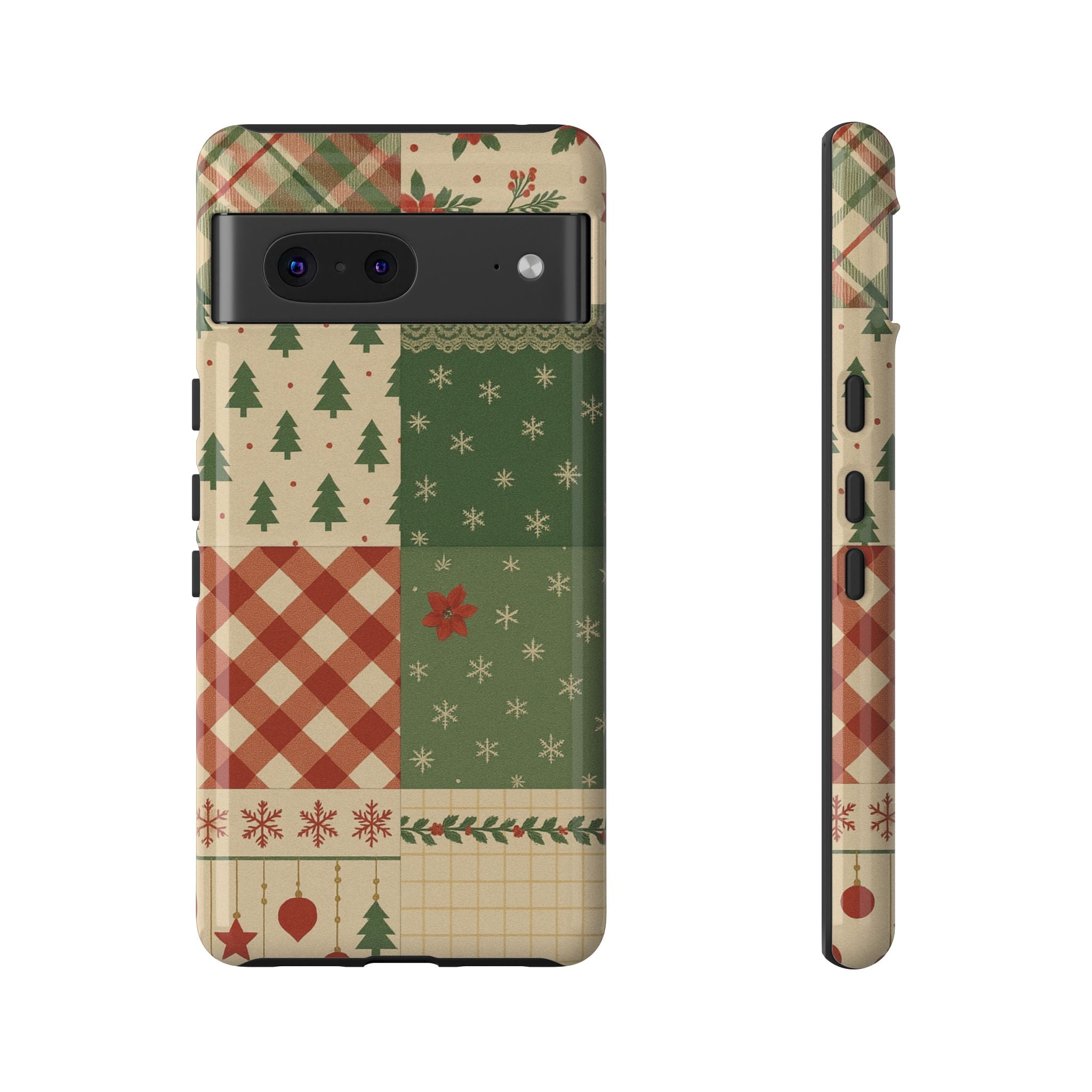 Festive Phone Cases, Luxury Black and Gold Design for Christmas Gift, Holiday Decor, Tough Case, Winter Celebration, Elegant iPhone Cover Google Pixel 7 Glossy