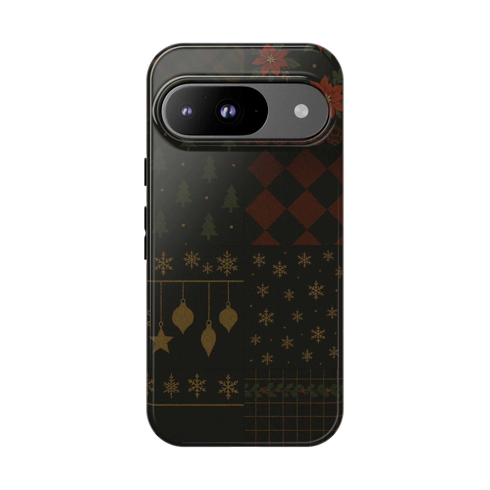 Black Luxury Phone Case for Christmas Festive Season - Tough design Google Pixel 9 Glossy