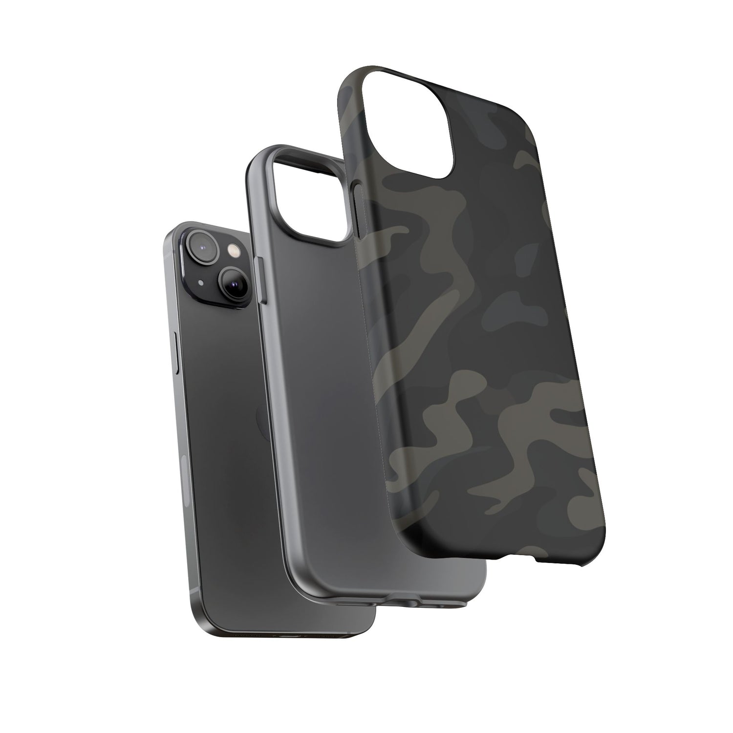 Black Camouflage Phone Case for iPhone, Samsung and Google Pixel