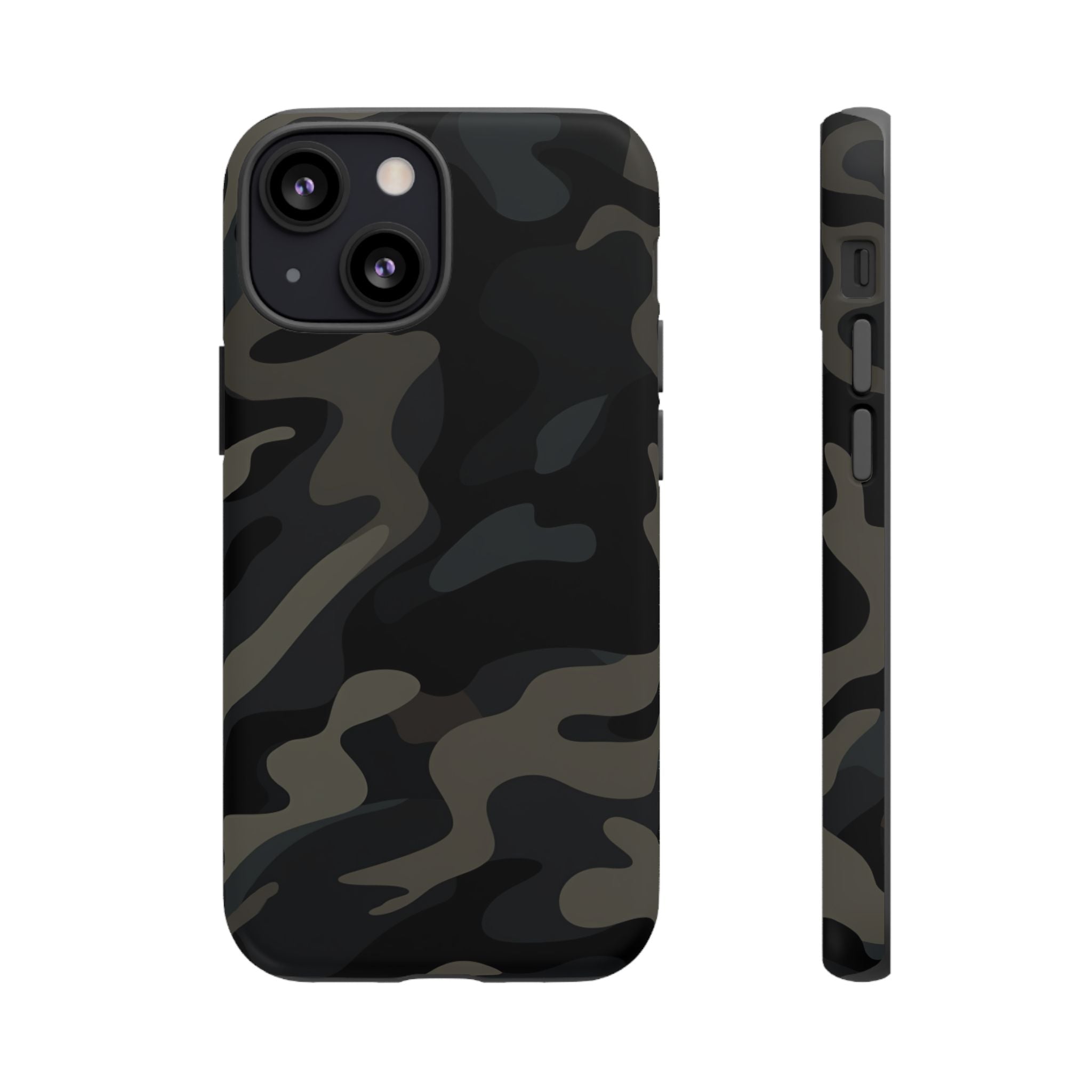 Black Camouflage Phone Case for iPhone, Samsung and Google Pixel iPhone 13 Mini Matte