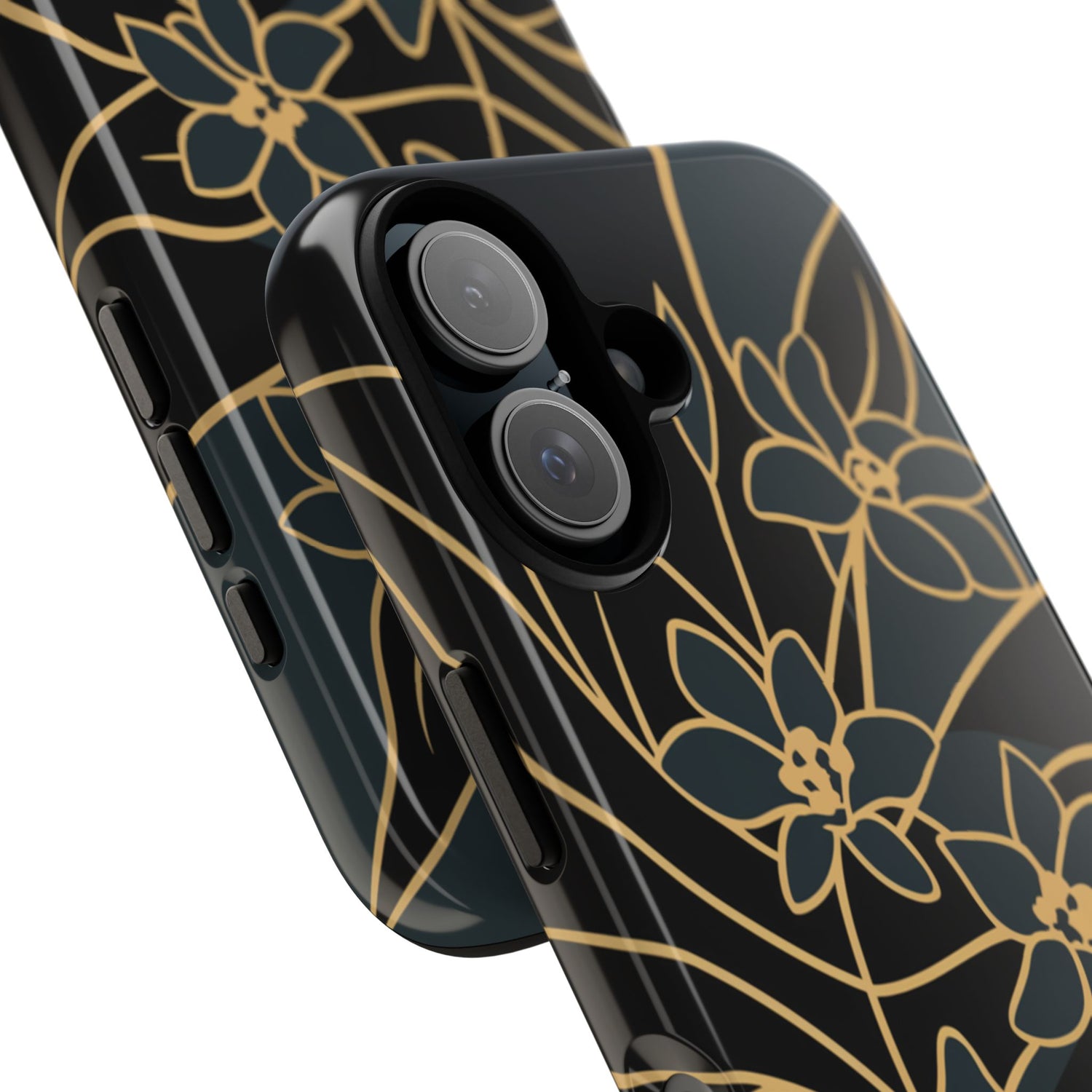 Golden Bloom - Elegant Floral Line Art Phone Case