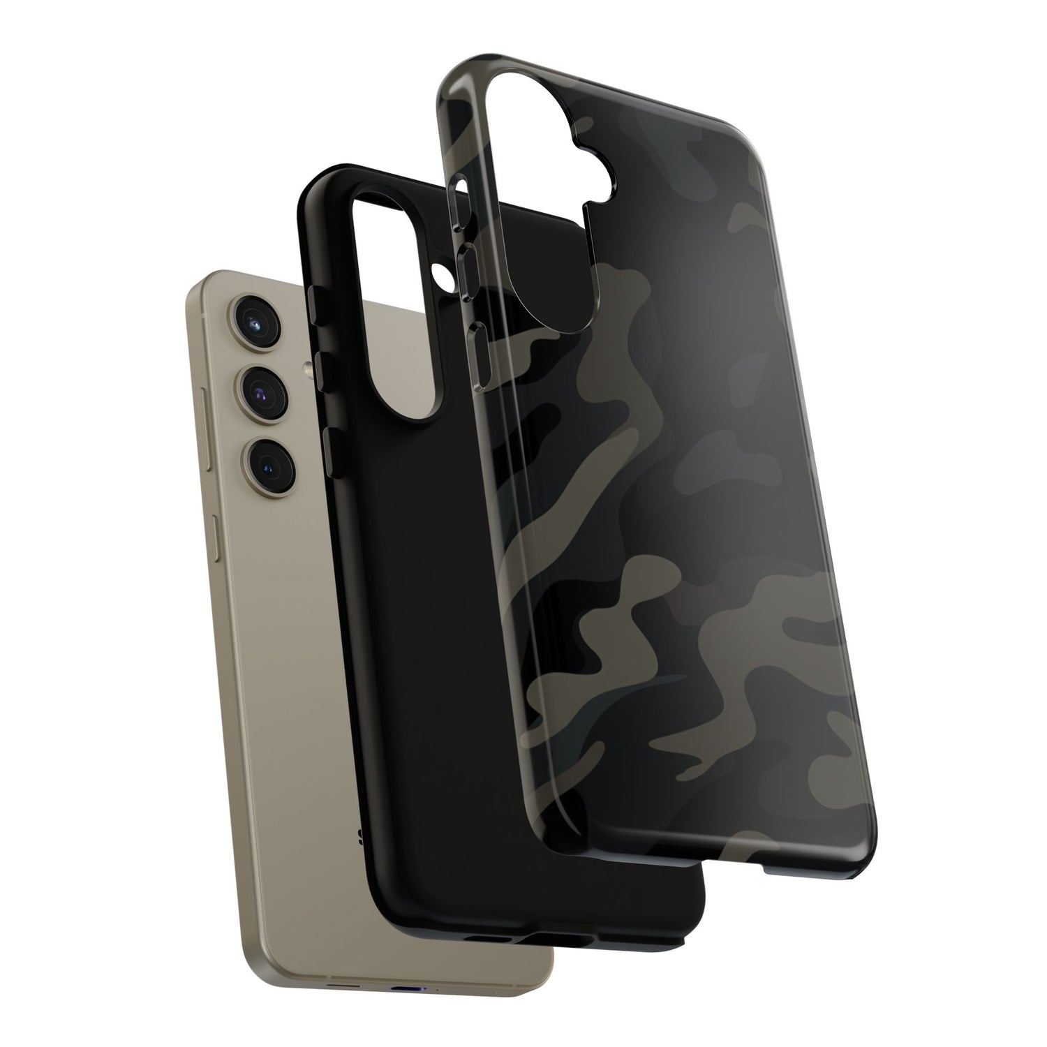 Black Camouflage Phone Case for iPhone, Samsung and Google Pixel