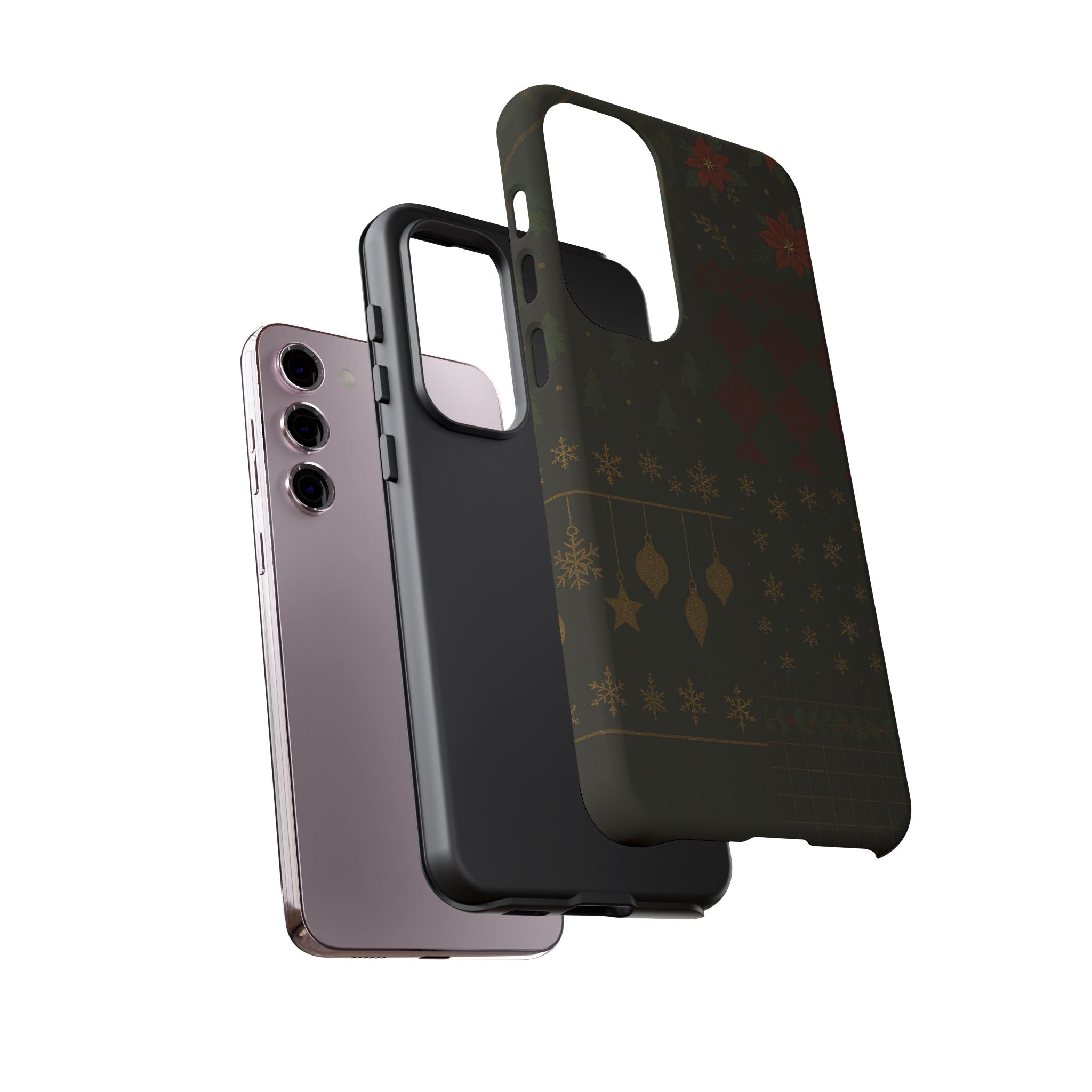 Black Luxury Phone Case for Christmas Festive Season - Tough design