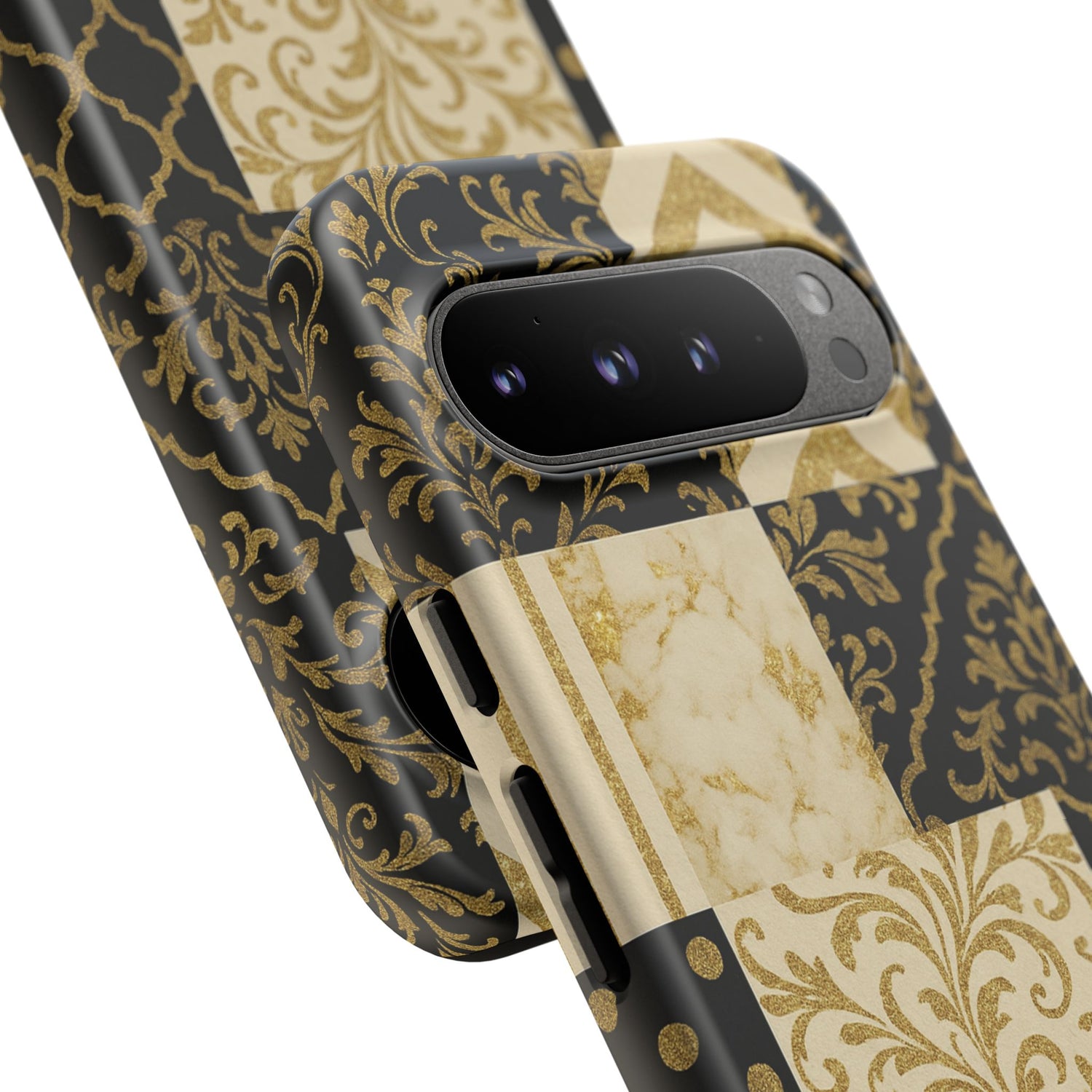 Phone Case, Luxury Black and Gold Festive Design for Christmas Gift, Holiday Decor, Tough Cases, Winter Celebration, Elegant iPhone Cover