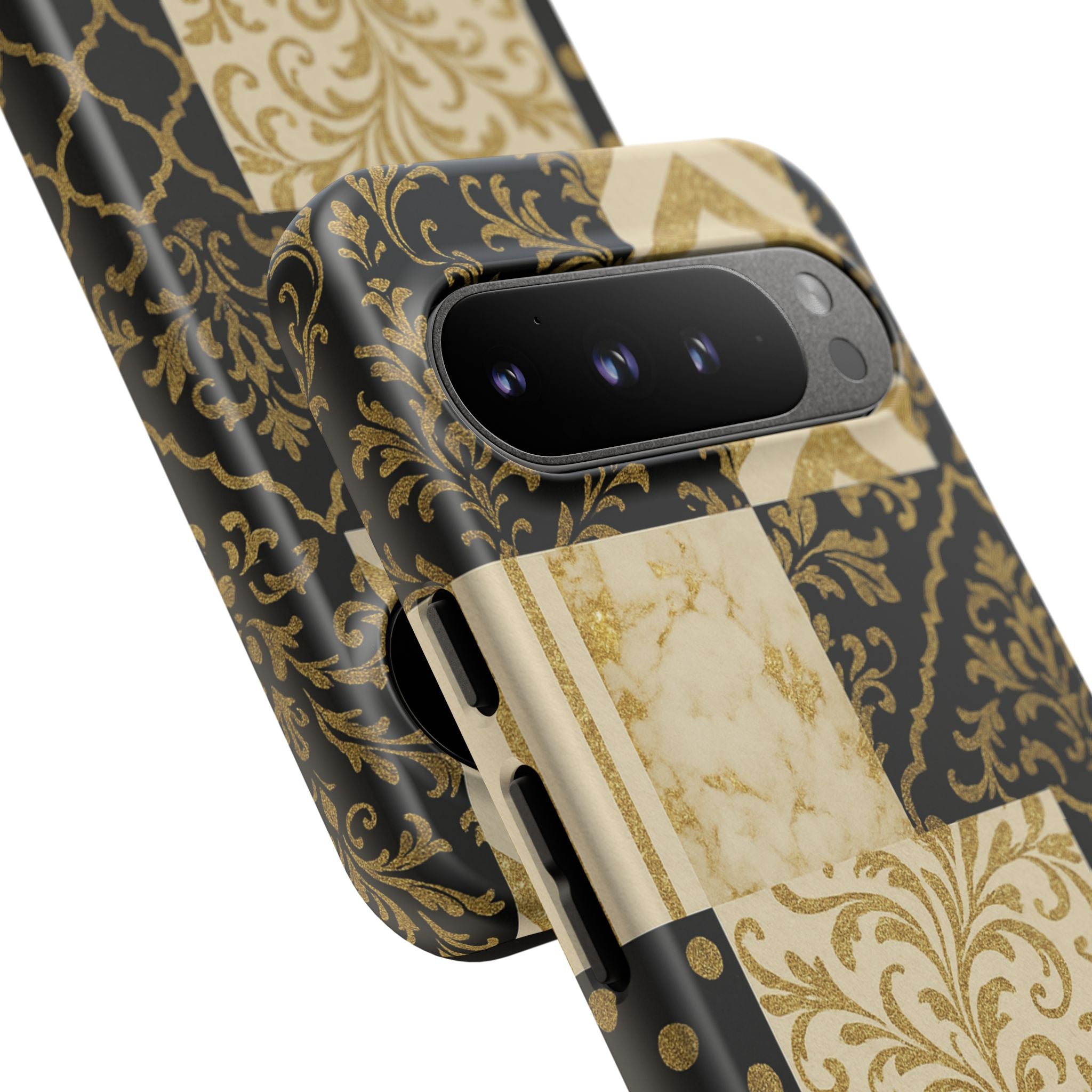 Phone Case, Luxury Black and Gold Festive Design for Christmas Gift, Holiday Decor, Tough Cases, Winter Celebration, Elegant iPhone Cover