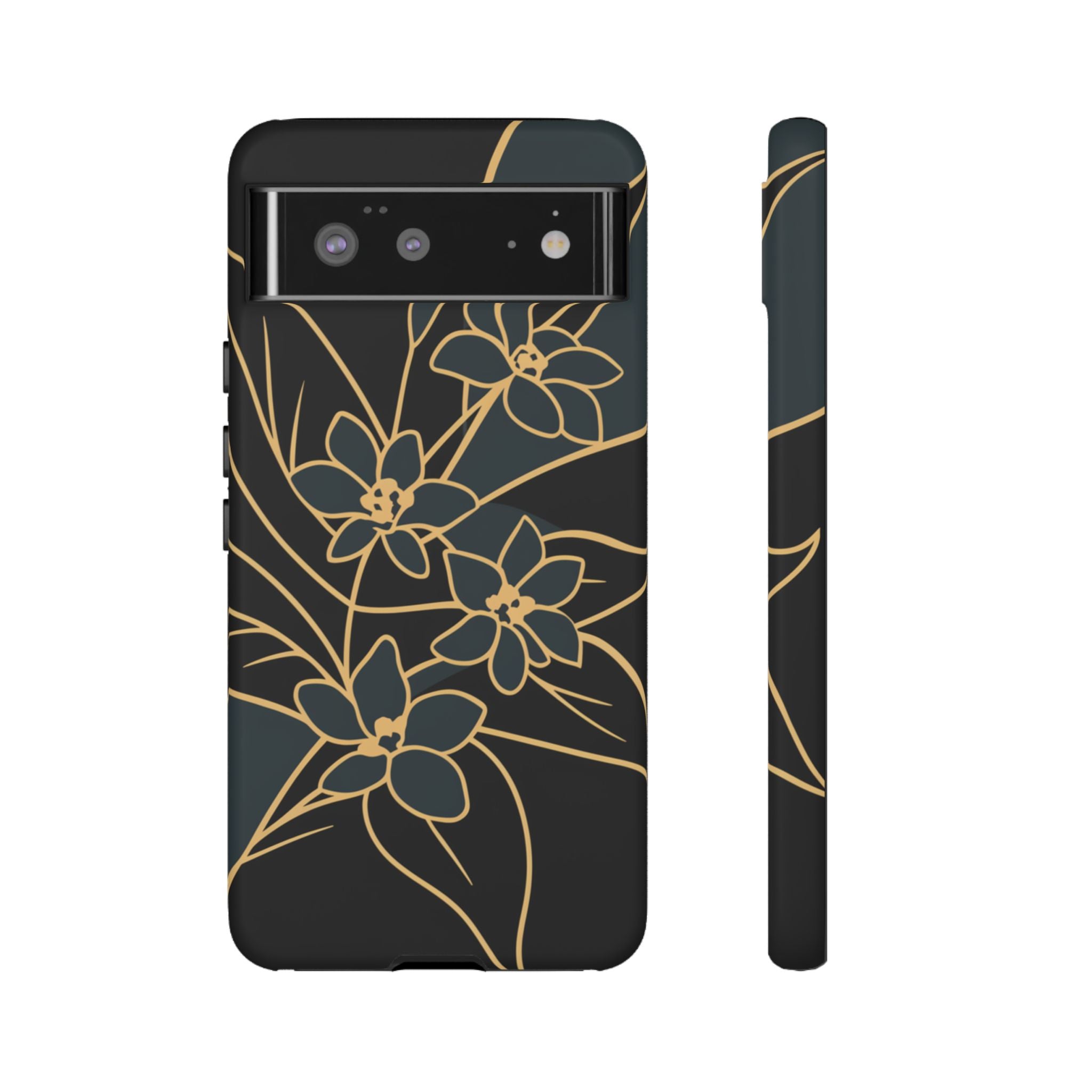 Golden Bloom - Elegant Floral Line Art Phone Case Google Pixel 6 Matte
