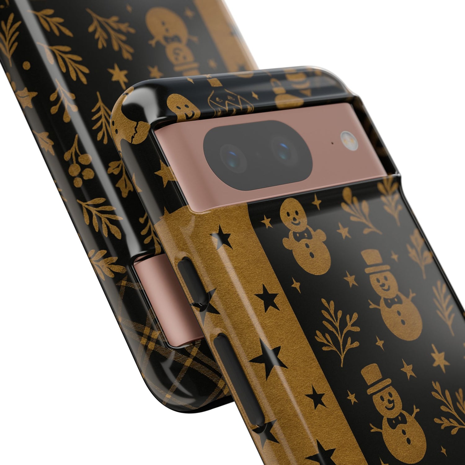 Black Festive Phone Case | Christmas Gift | Holiday Decor | Snowman Design | Tough Cases | Winter Celebration