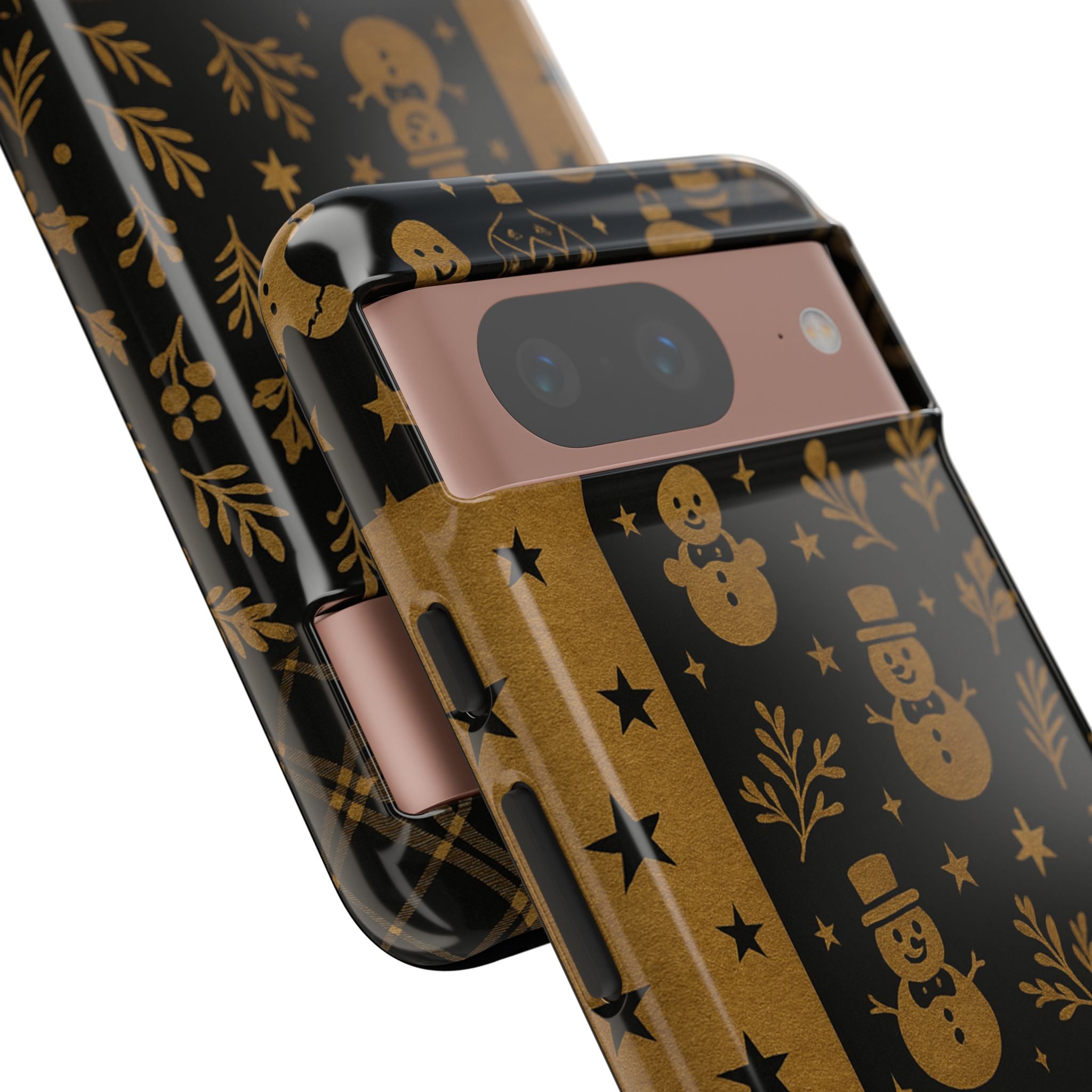 Black Festive Phone Case | Christmas Gift | Holiday Decor | Snowman Design | Tough Cases | Winter Celebration
