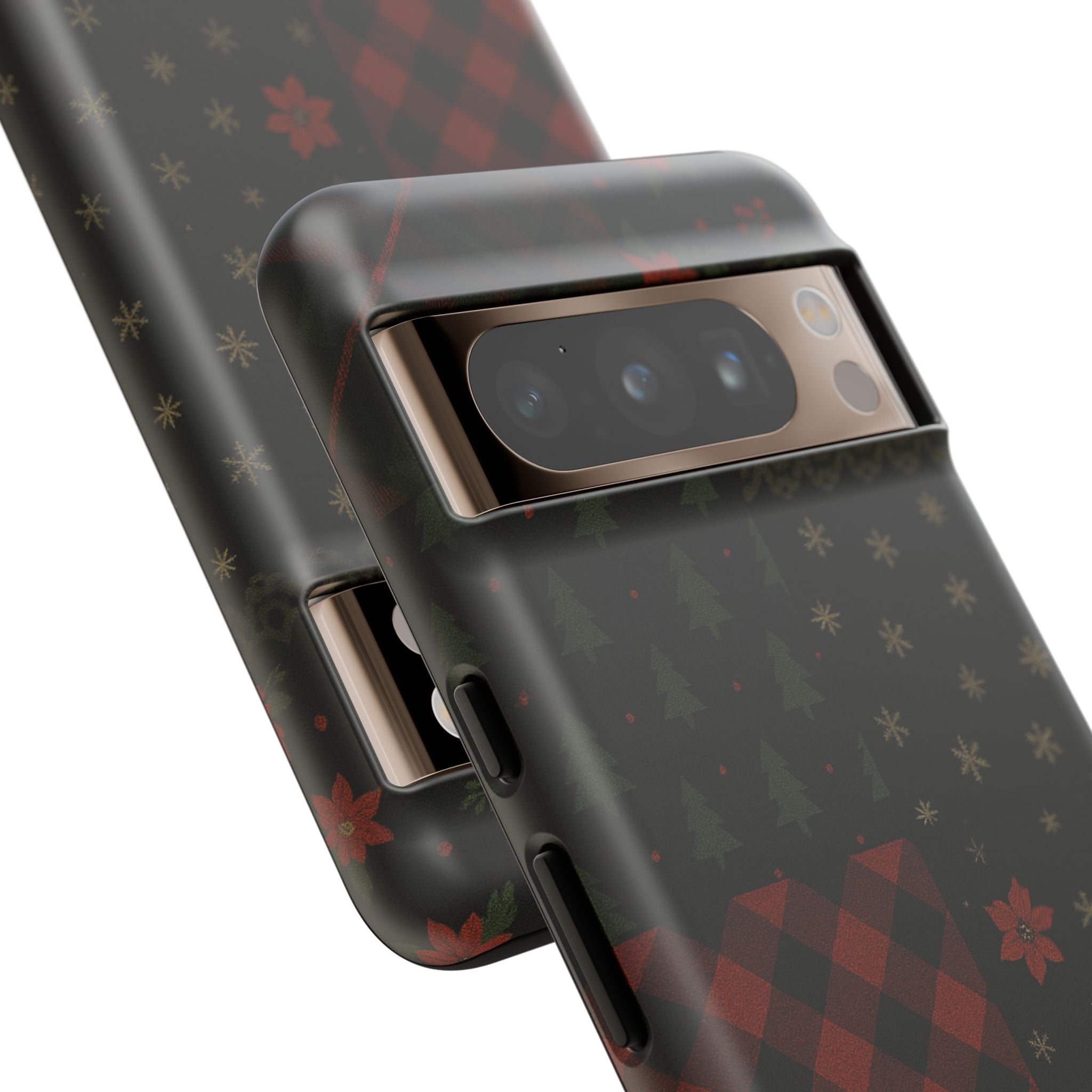 Black Festive Phone Case - Christmas Phone Cover - Tough Design