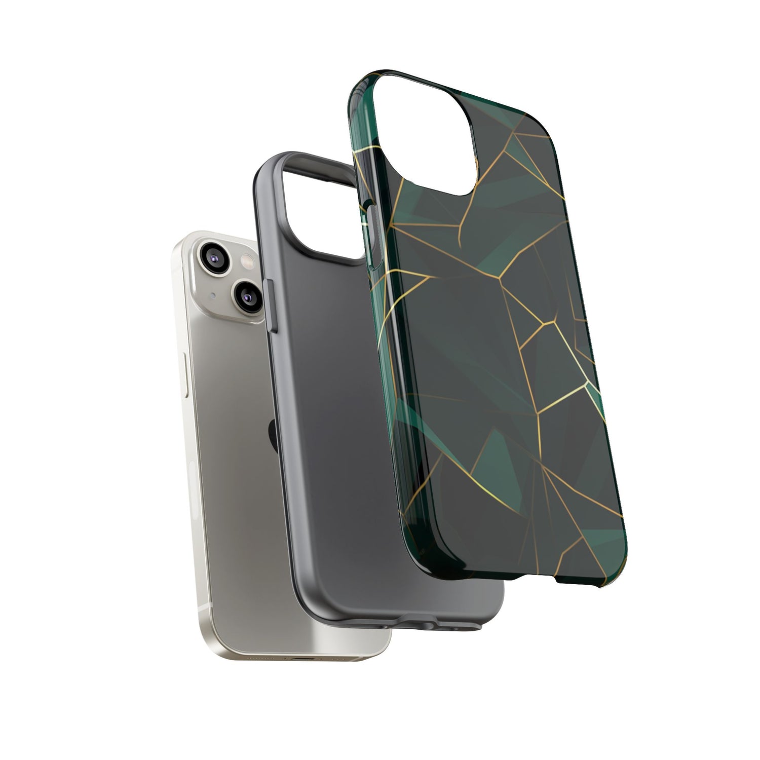 Emerald Veil - Geometric Luxe Phone Case