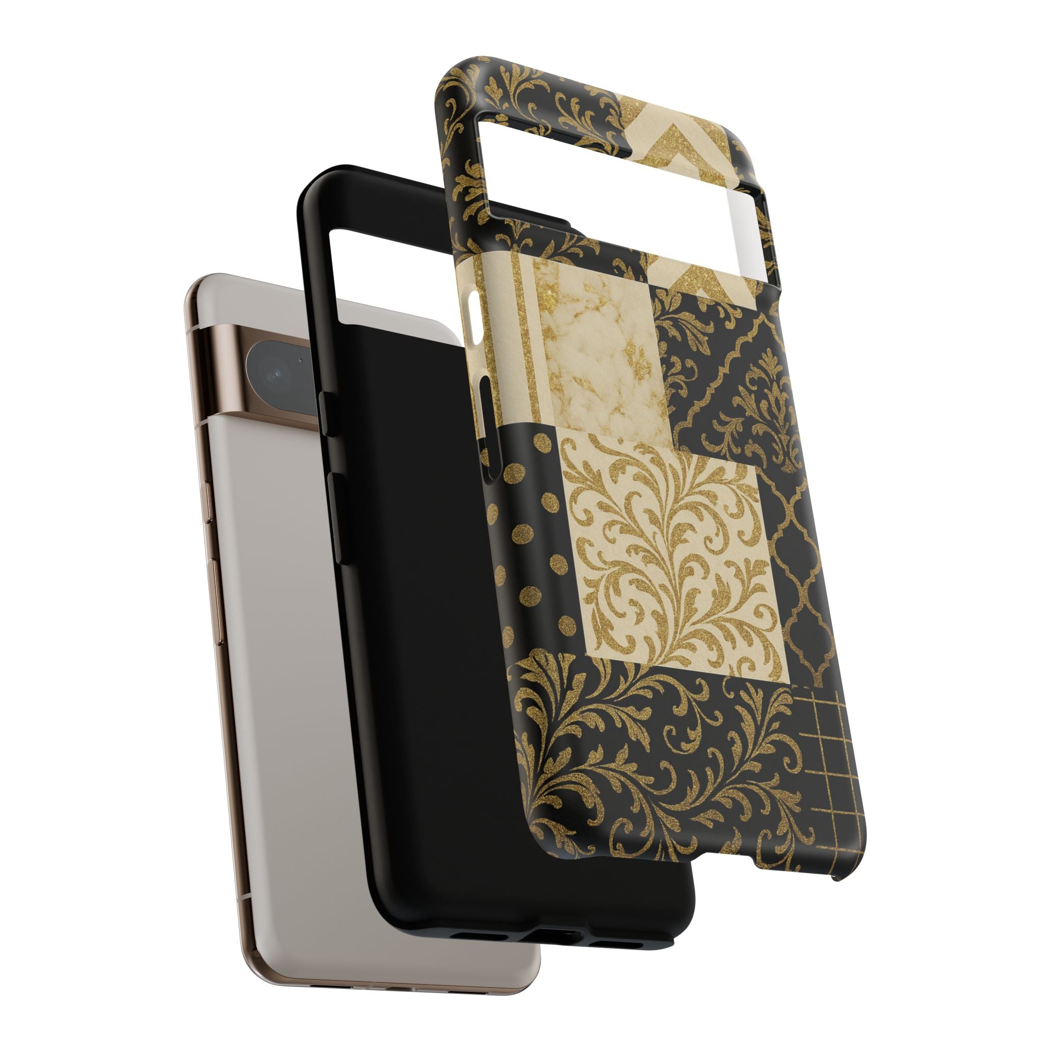 Phone Case, Luxury Black and Gold Festive Design for Christmas Gift, Holiday Decor, Tough Cases, Winter Celebration, Elegant iPhone Cover