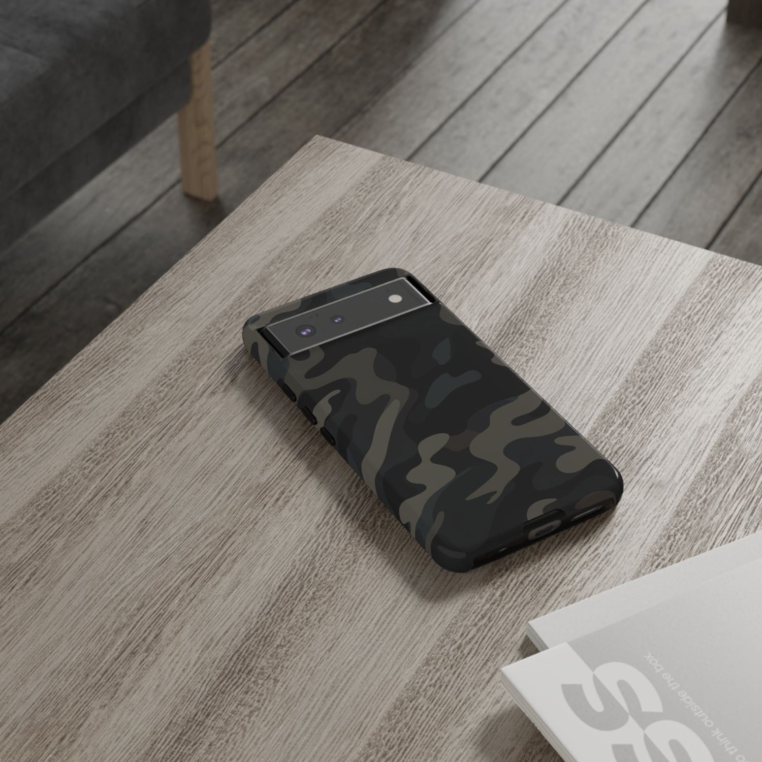 Black Camouflage Phone Case for iPhone, Samsung and Google Pixel