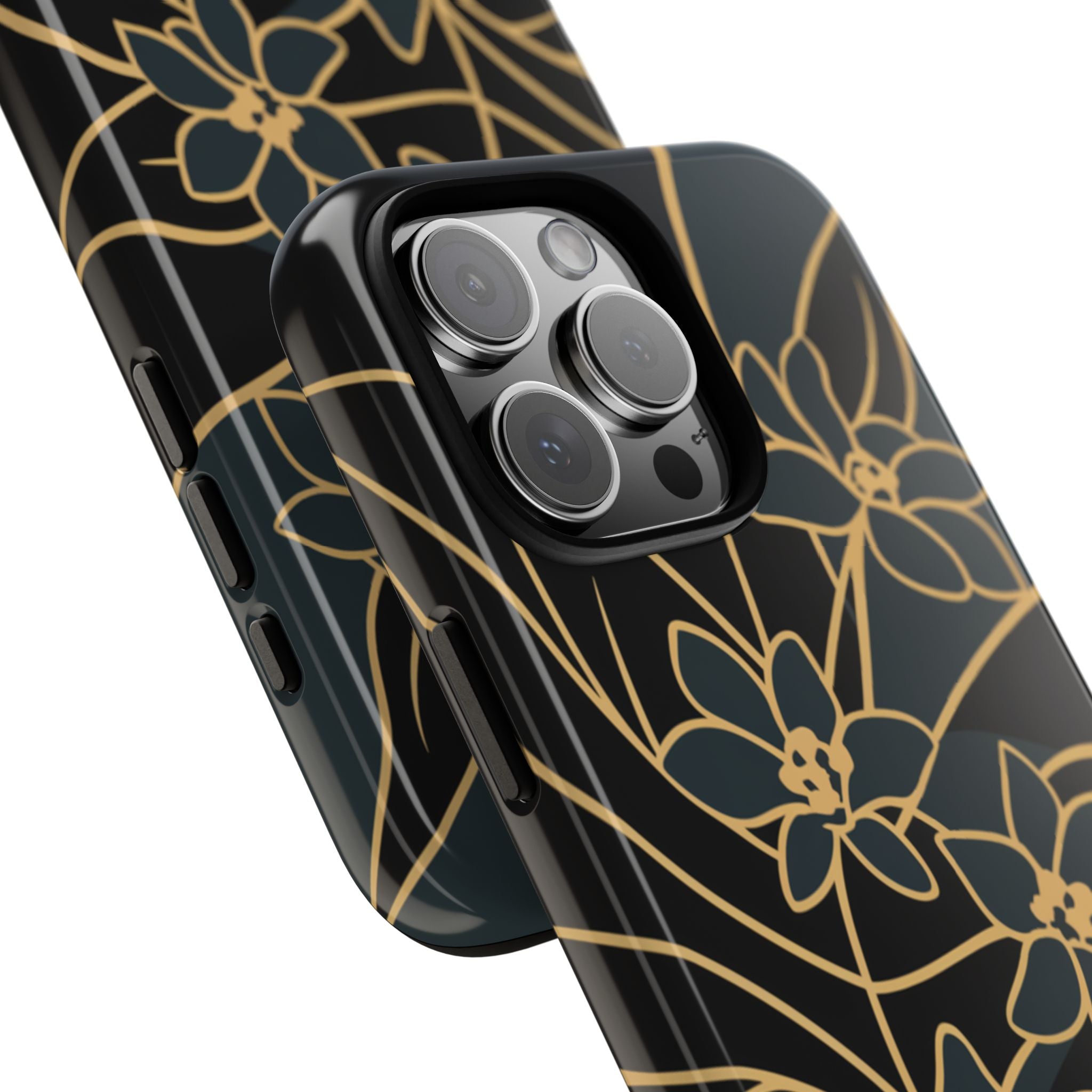 Golden Bloom - Elegant Floral Line Art Phone Case