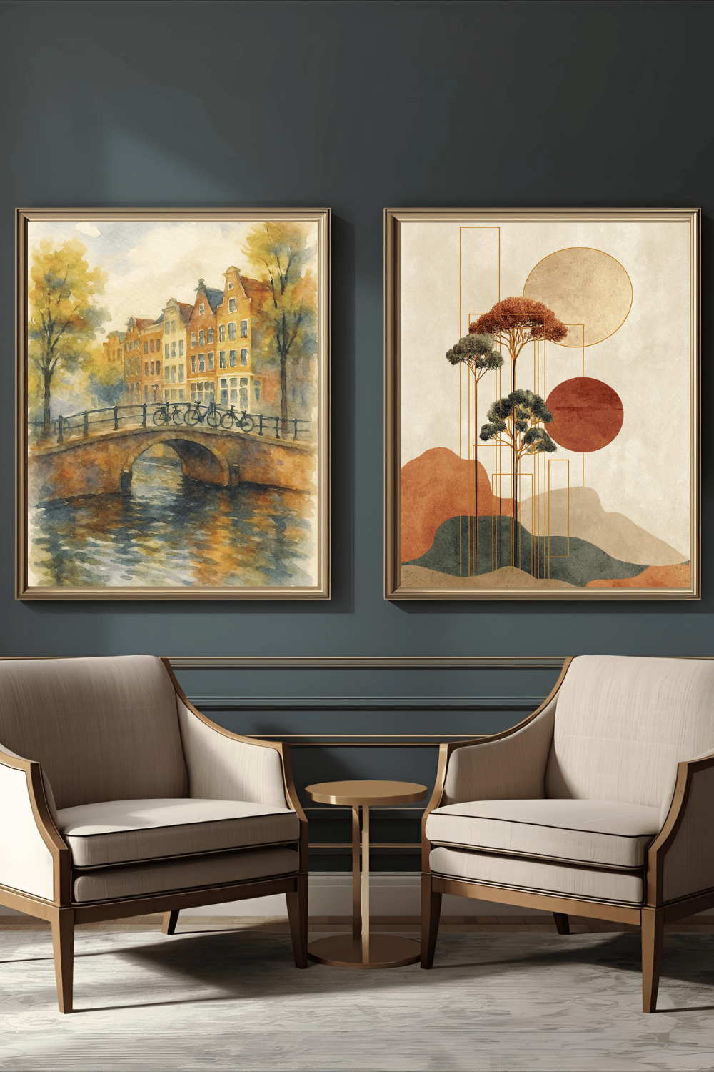 Amsterdam Canal Watercolor Print - Netherlands Travel Poster