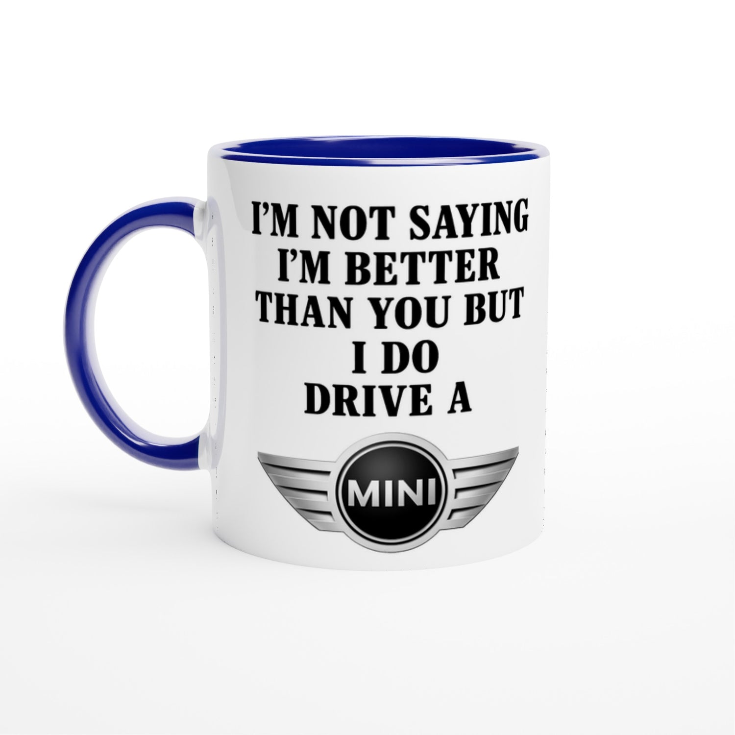 Mini Driver Mug - Funny 11oz Coffee Cup Gift for Car Enthusiasts Ceramic Blue