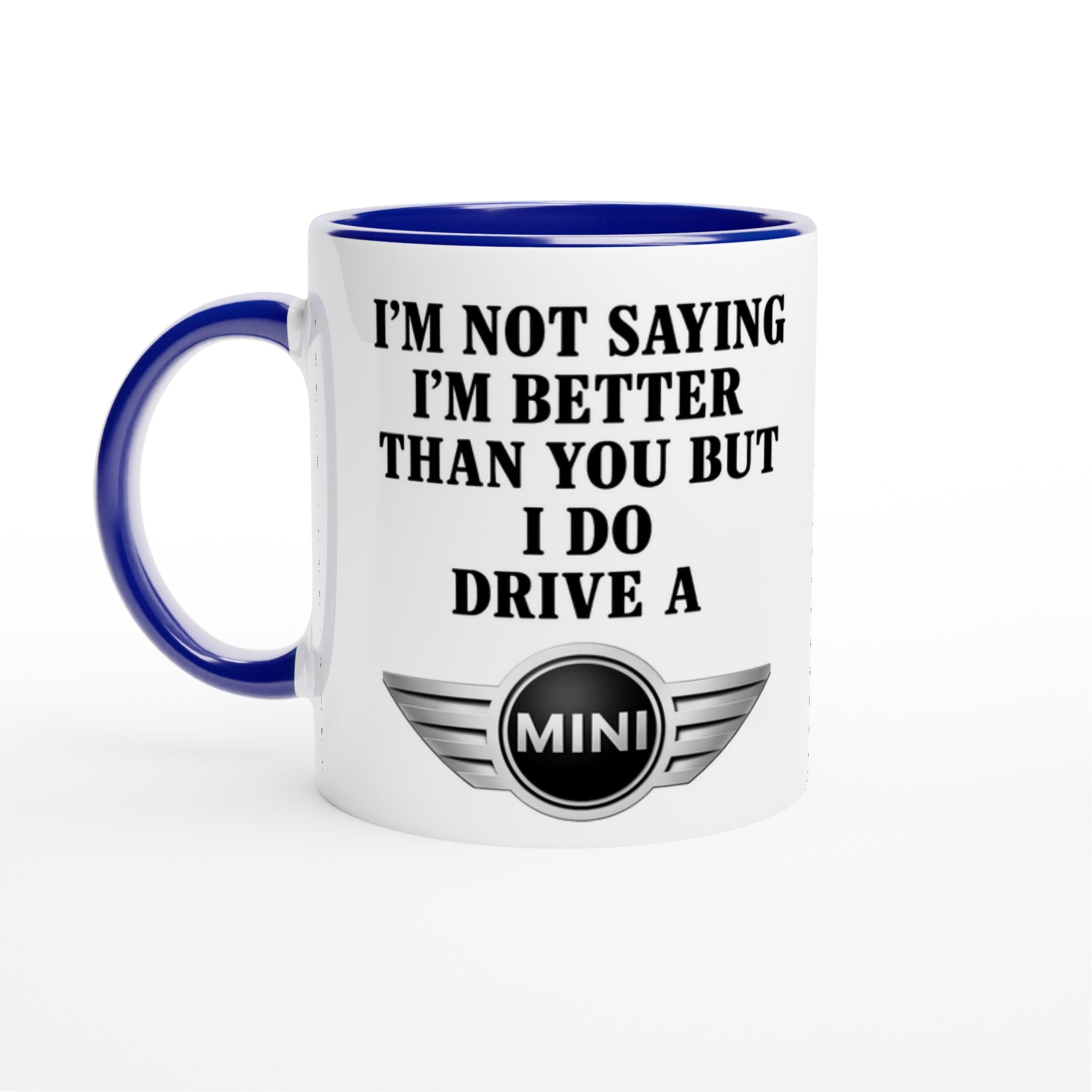 Mini Driver Mug - Funny 11oz Coffee Cup Gift for Car Enthusiasts Ceramic Blue
