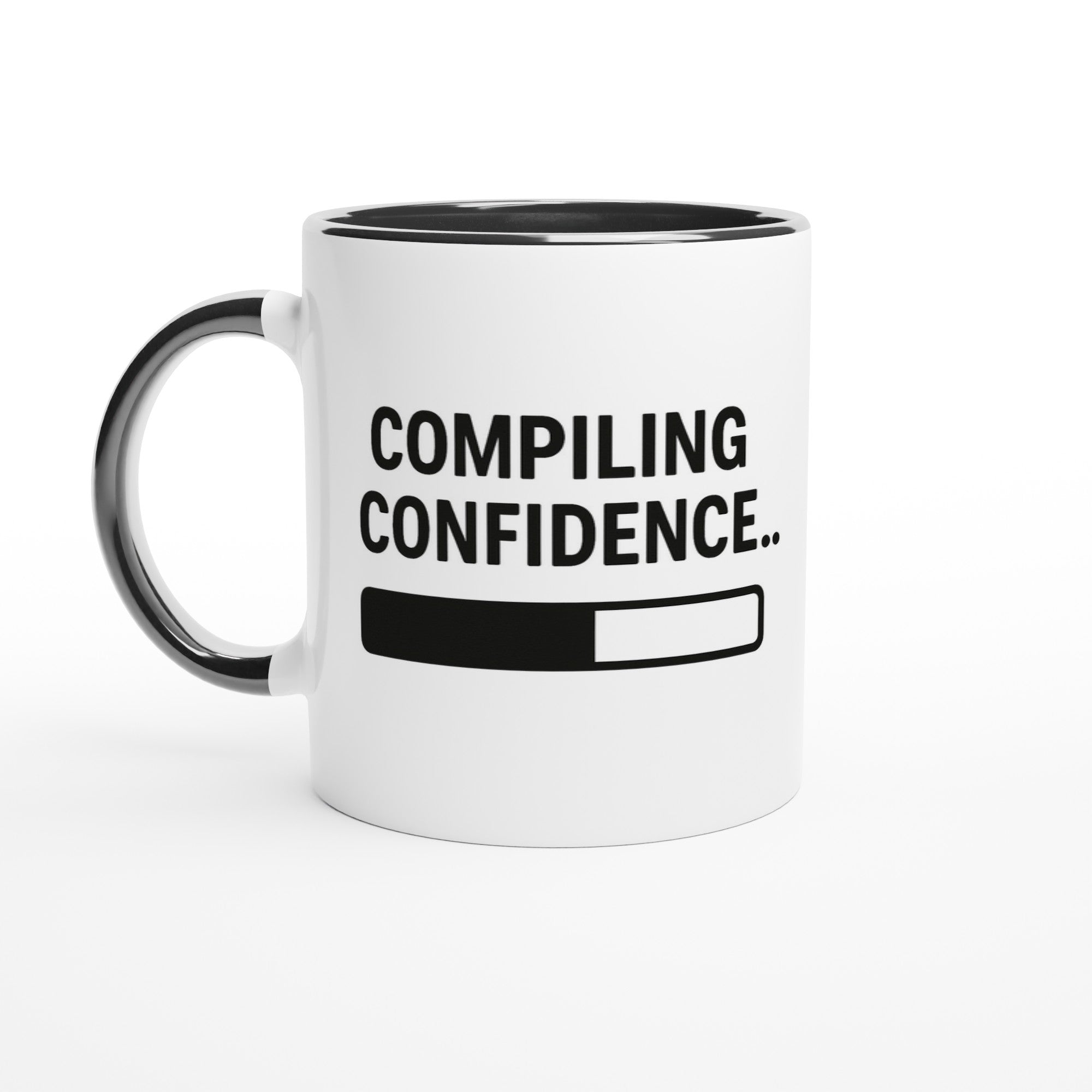 Compiling Confidence Mug - Fun Gift for Young Coders & Tech Wizards - Dishwasher Safe Ceramic 11oz Ceramic Black