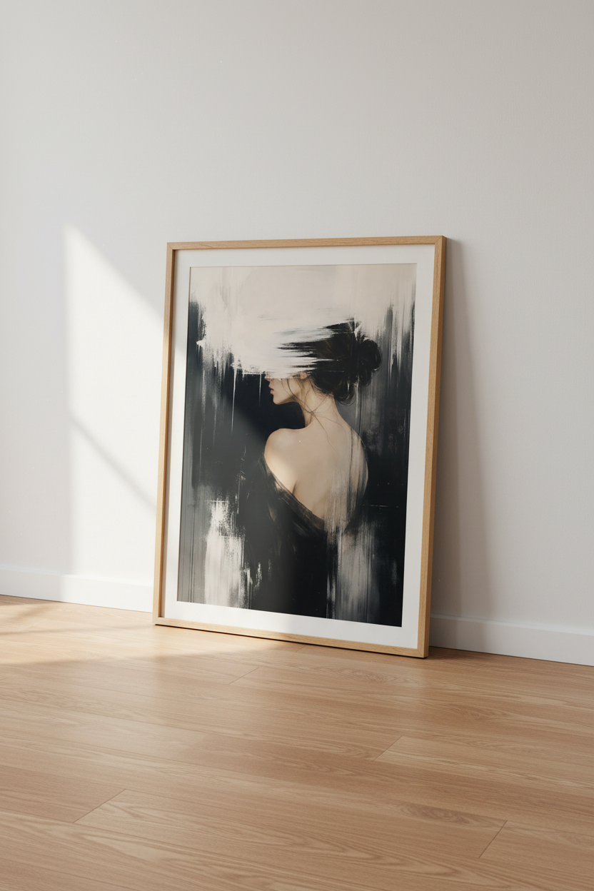 Abstract portrait Wall Art Print | Living Room Decor | Moody Poster