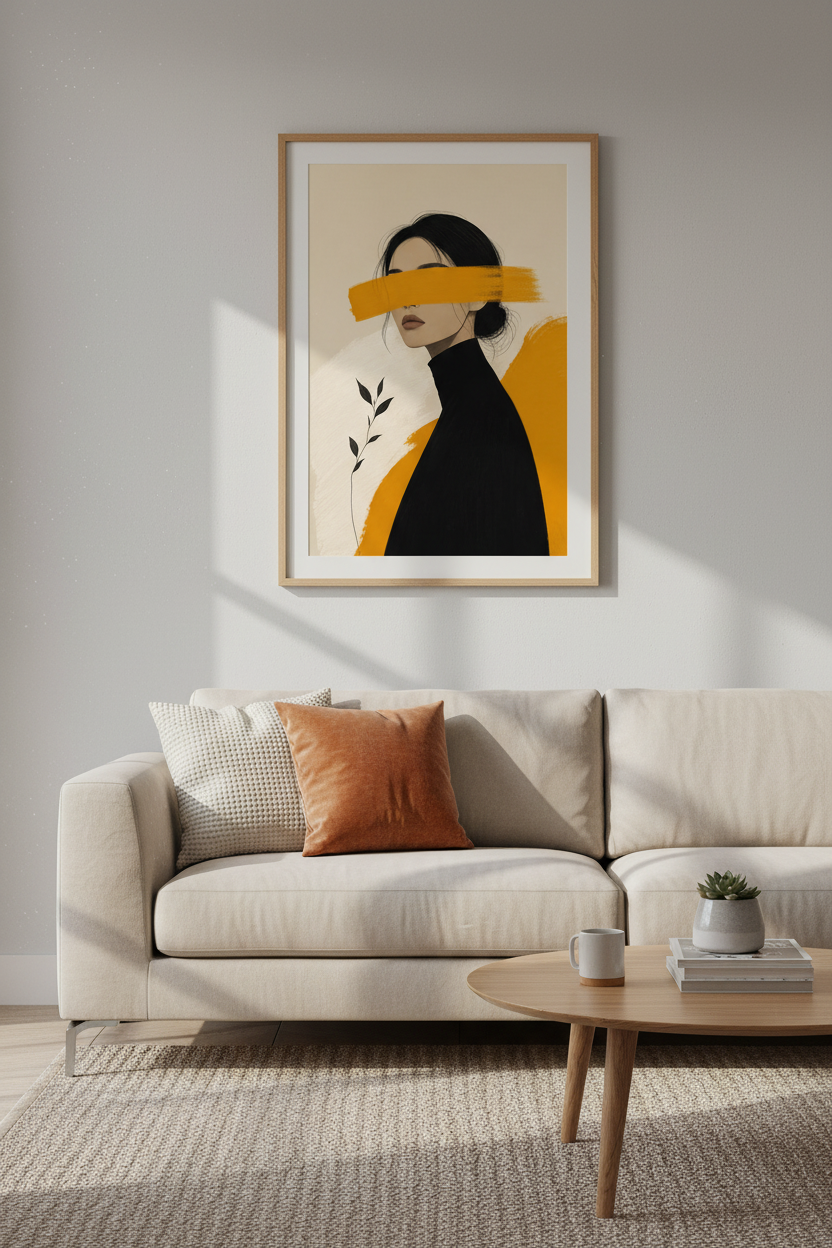 Abstract Portrait Wall Art Print | Living Room Decor | Modern Poster