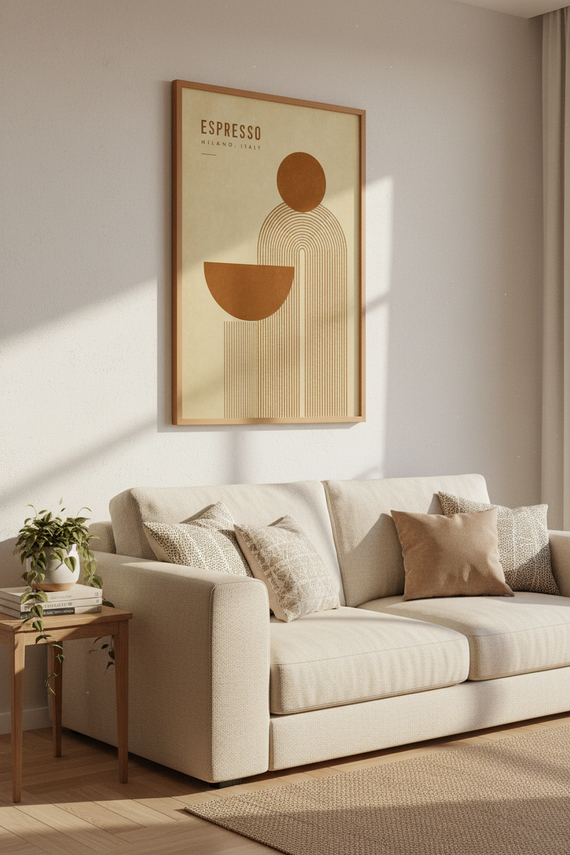 Espresso Milano Italy Wall Art | Mid Century Modern Coffee Poster, Kitchen Decor