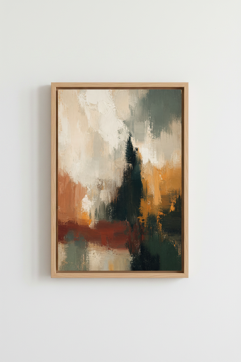Abstract Earth Tones Oil Painting | Living Room Decor | Modern Boho Poster