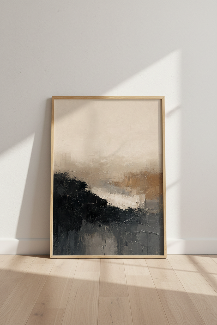 Neutral Abstract Wall Art Print | Modern Textured Poster, Earth Tone Decor