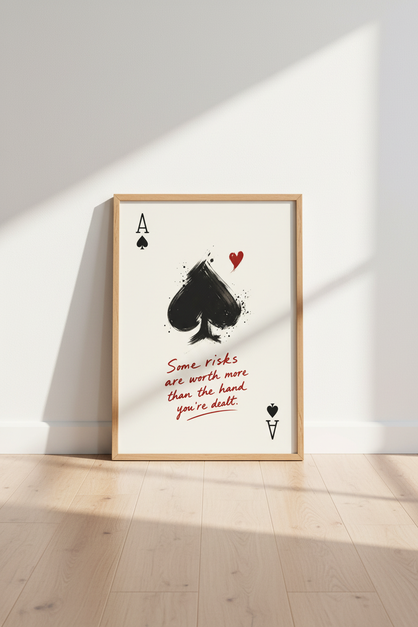 Poker Wall Art Print | Ace of Spades Poster, Man Cave & Game Room Decor