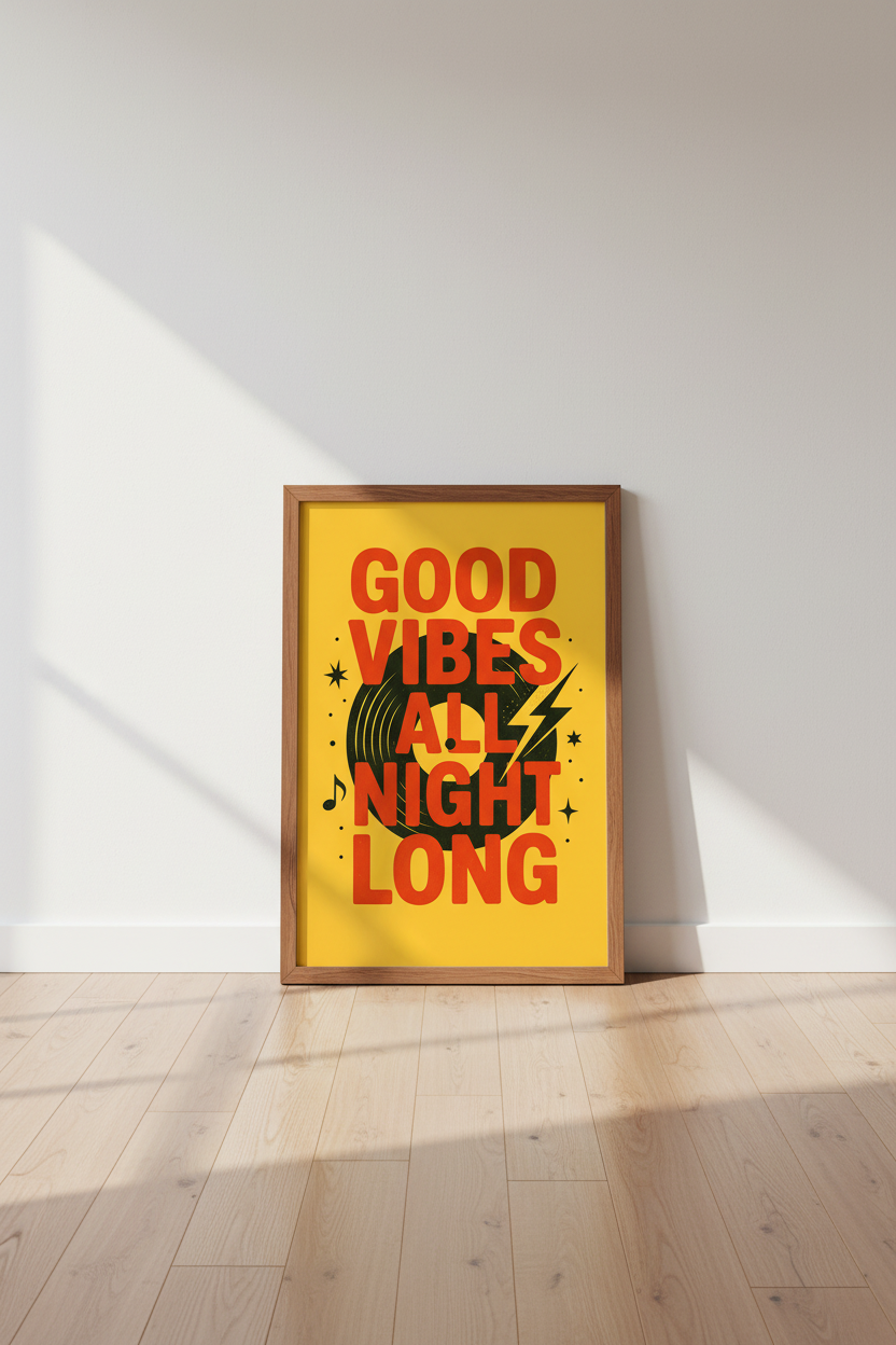 Retro Music Vinyl Wall Art Print | Room Decor | Good Vibes Aesthetic Poster