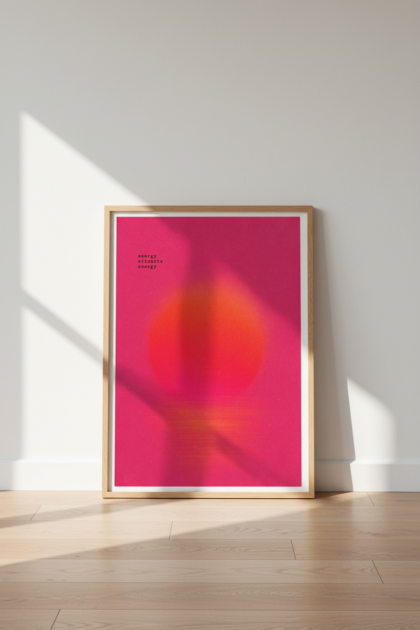 Aura Gradient Wall Art | Pink Manifestation Poster, Dopamine Decor Aesthetic