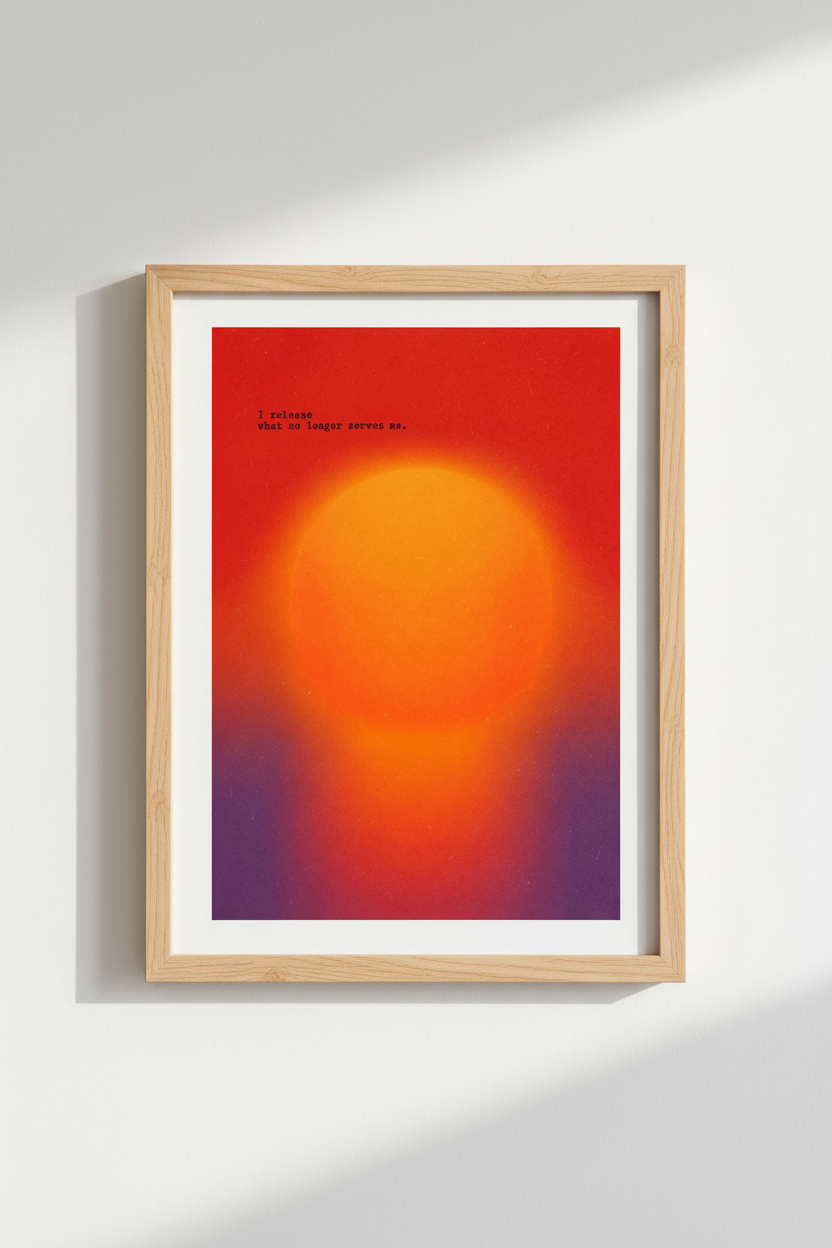 Gradient Aura Wall Art Print | Oranges & Purples, Spiritual Meditation Room Poster