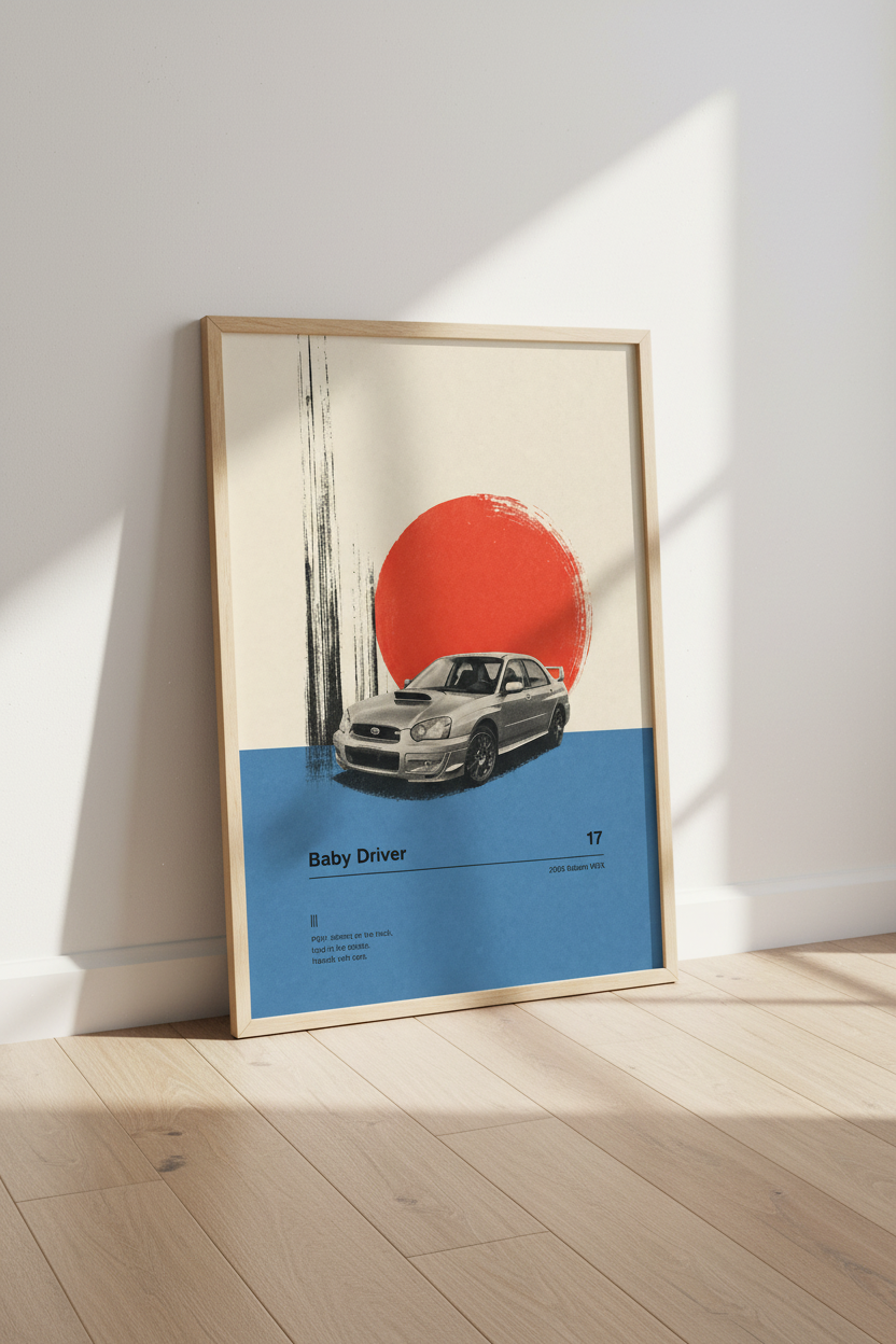 Subaru WRX Wall Art Print | JDM Car Poster | Modern Garage & Man Cave Decor
